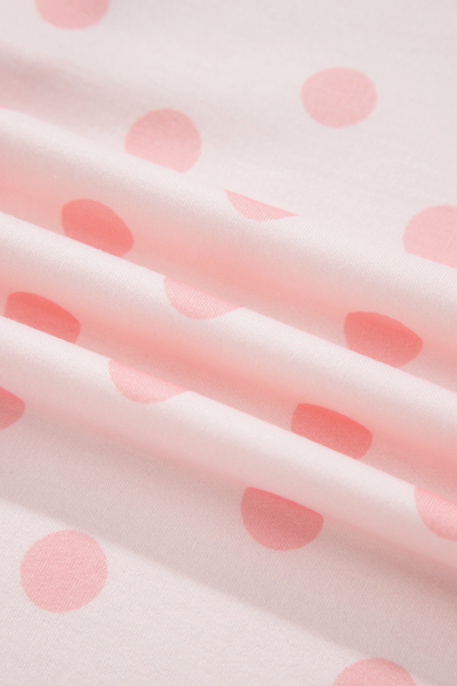 Pink Polka Dot Drop Shoulder Polo Loose Pullover Patch Pocket Casual Shorts Set-Two Piece Sets/Short Sets-[Adult]-[Female]-2022 Online Blue Zone Planet