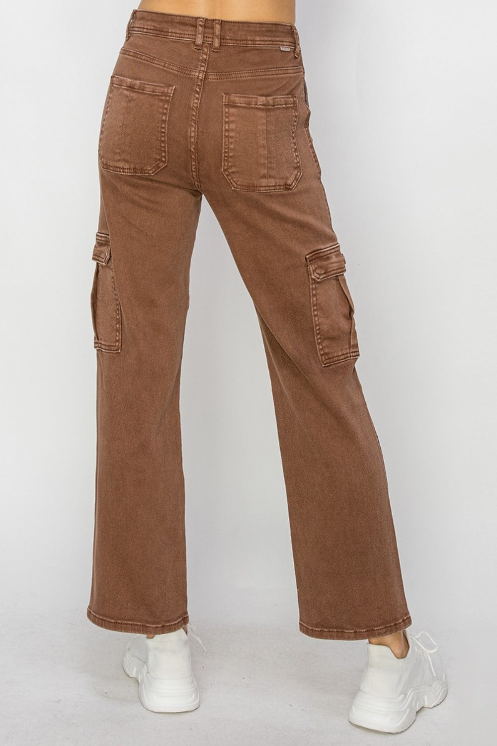 Risen Full Size High Rise Cargo Jeans-BOTTOMS-[Adult]-[Female]-2022 Online Blue Zone Planet