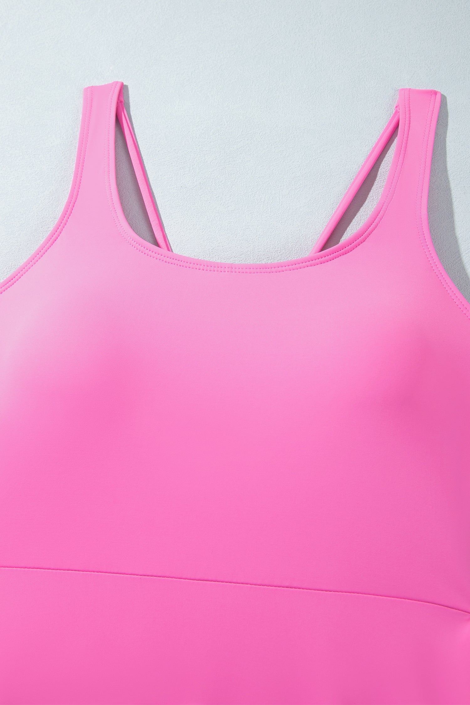 Bright Pink Twisted Strappy Back Active Mini Dress with Shorts-TOPS / DRESSES-[Adult]-[Female]-2022 Online Blue Zone Planet