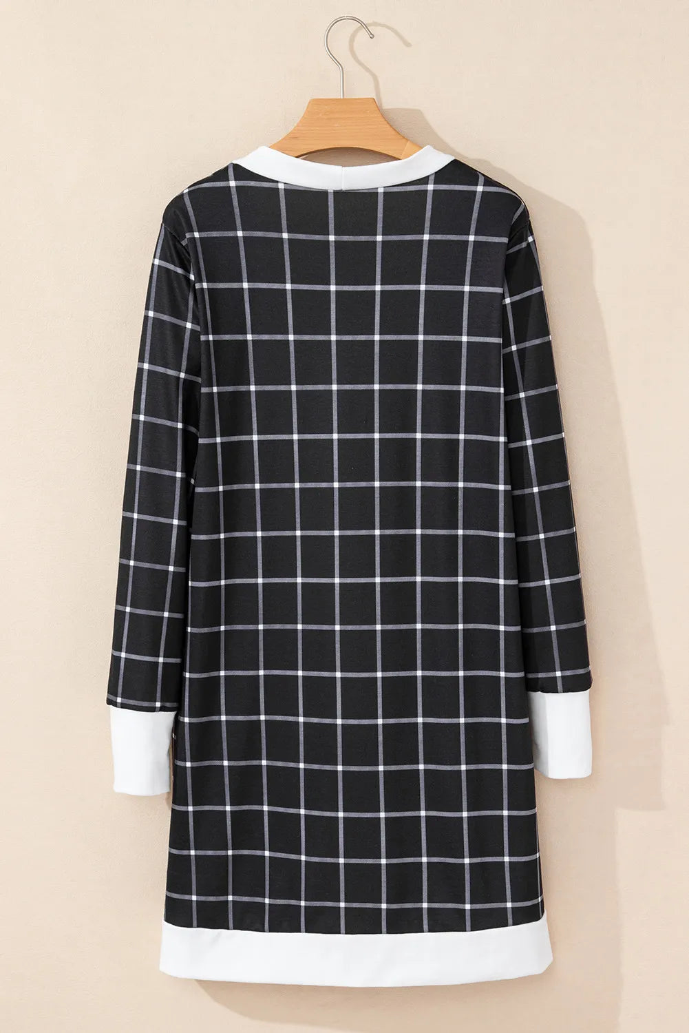 Plaid Open Front Long Sleeve Cover Up-TOPS / DRESSES-[Adult]-[Female]-2022 Online Blue Zone Planet