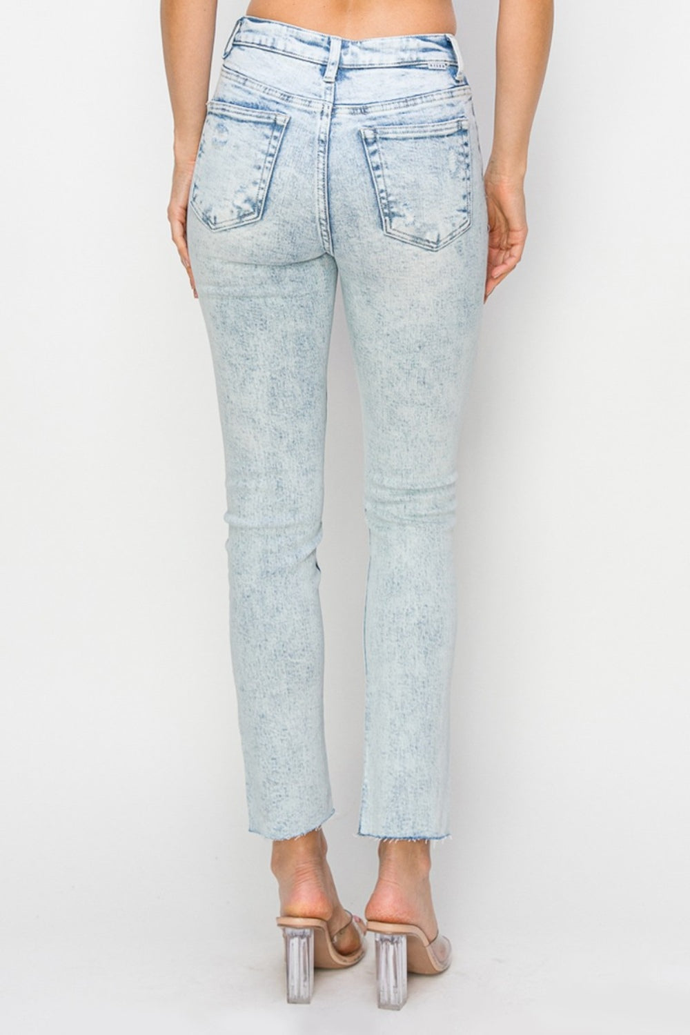 Risen Full Size High Rise Distressed Skinny Jeans-BOTTOMS SIZES SMALL MEDIUM LARGE-[Adult]-[Female]-2022 Online Blue Zone Planet