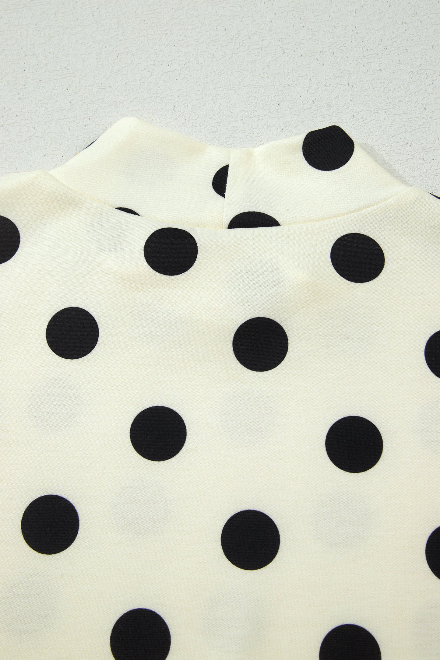 Beige Polka Dot Print High Neck Dolman Top-Tops/Tops & Tees-[Adult]-[Female]-2022 Online Blue Zone Planet