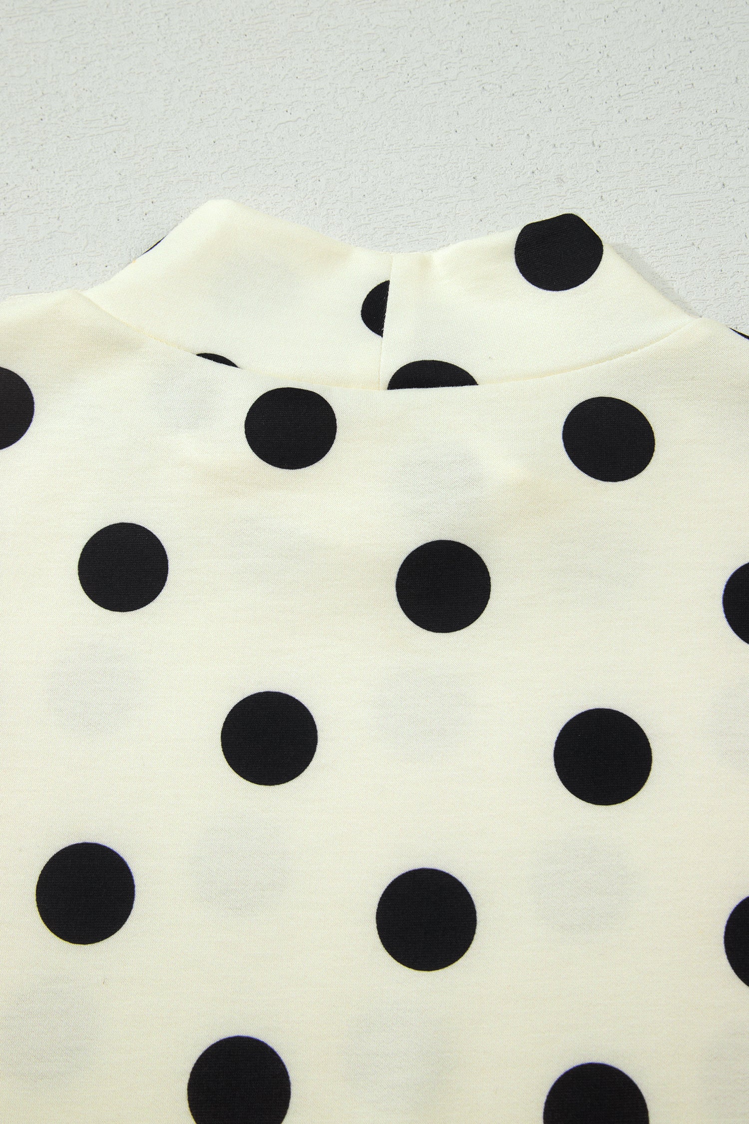 Beige Polka Dot Print High Neck Dolman Top-Tops/Tops & Tees-[Adult]-[Female]-2022 Online Blue Zone Planet