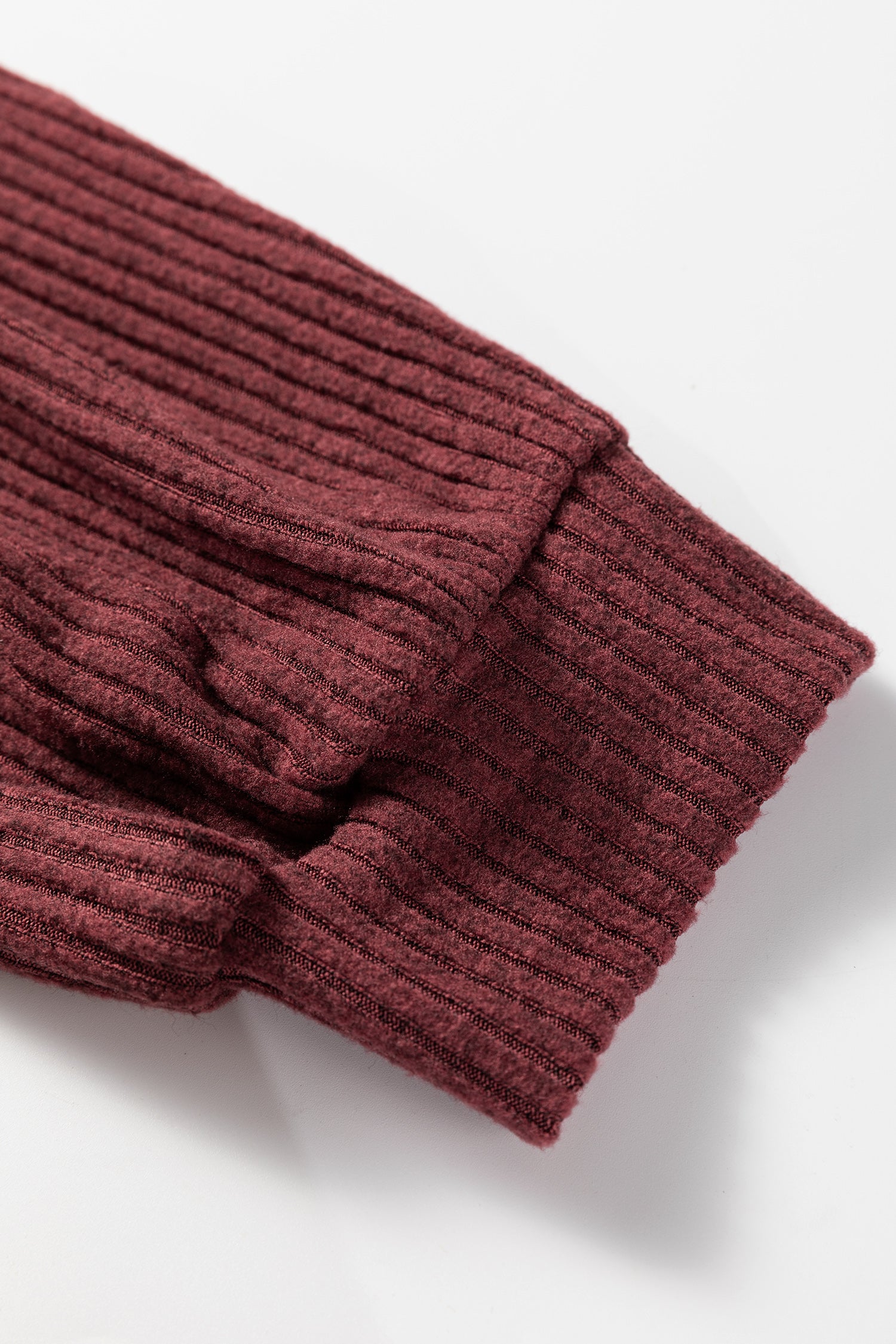 Wild Ginger Plus Size Ribbed Button Decor Long Sleeve Loose Top-Plus Size/Plus Size Tops/Plus Size Long Sleeve Tops-[Adult]-[Female]-2022 Online Blue Zone Planet