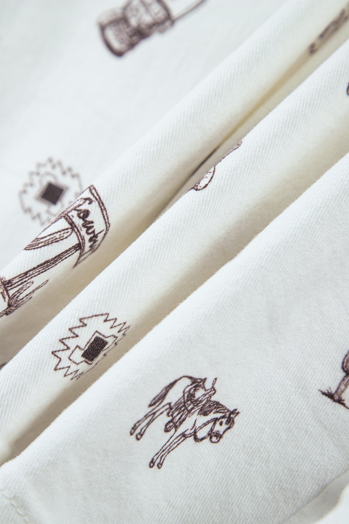 White Western Print Cactus Horse Bull Denim Skirt-Bottoms/Skirts & Petticoat-[Adult]-[Female]-2022 Online Blue Zone Planet