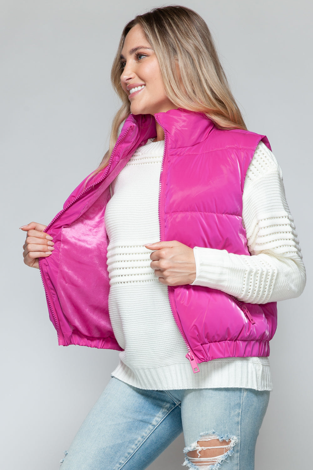 Snobbish Fine Fur Lining Quilted Vest-TOPS / DRESSES-[Adult]-[Female]-2022 Online Blue Zone Planet