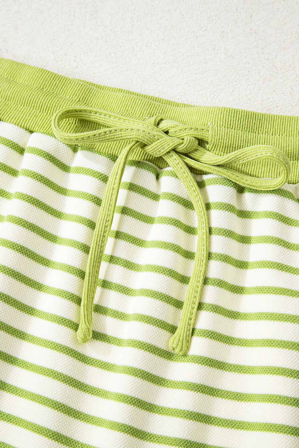 Green Stripe Collared V Neck Drop Shoulder Pullover and Skort 2pcs Outfit-Two Piece Sets/Two Piece Dresses-[Adult]-[Female]-2022 Online Blue Zone Planet