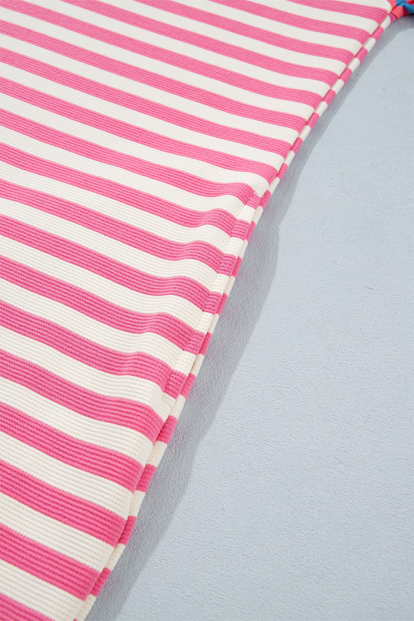 Pink Stripe Contrast Patchwork Short Sleeve T Shirt Shift Dress-TOPS / DRESSES-[Adult]-[Female]-2022 Online Blue Zone Planet