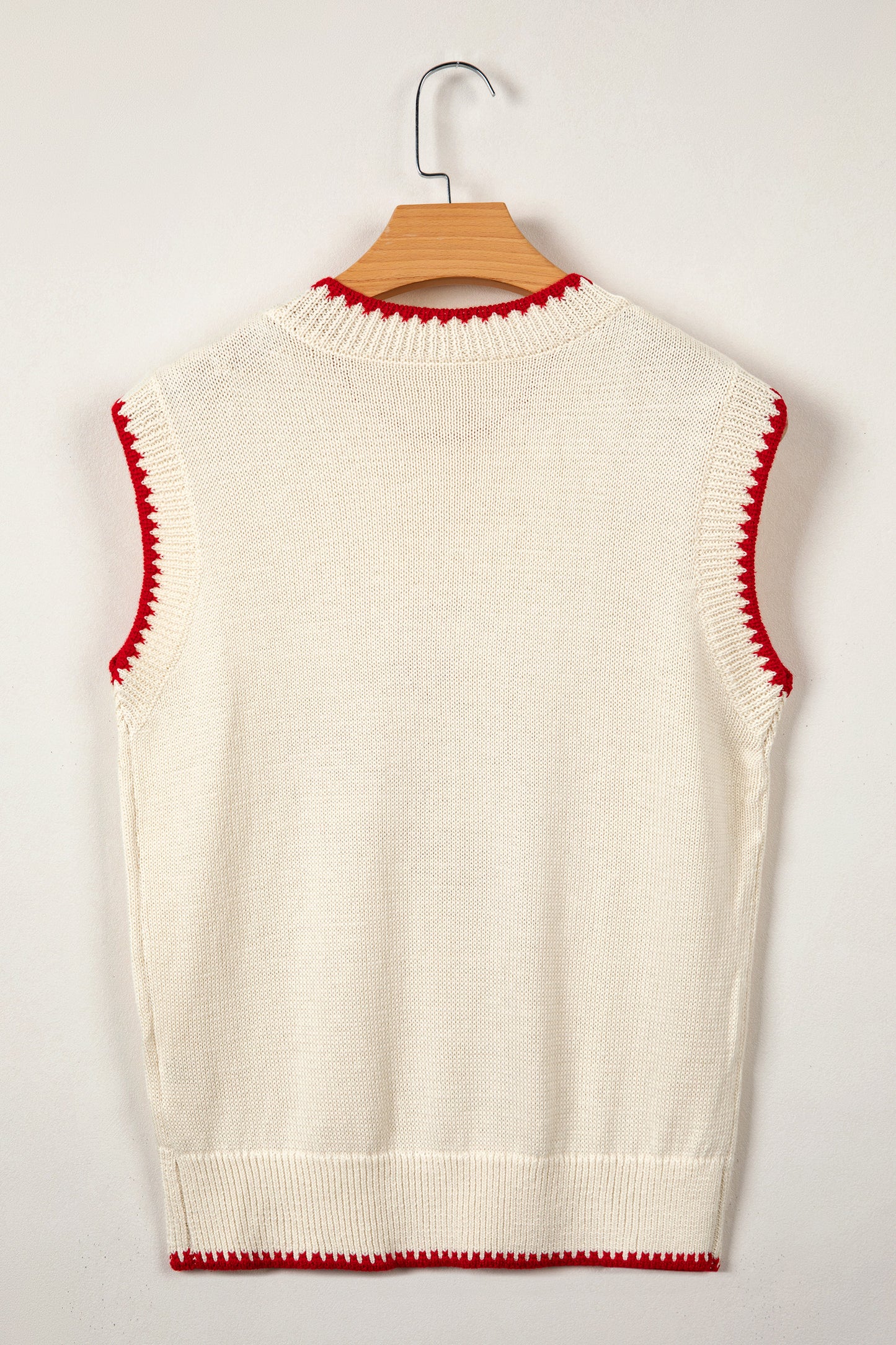 Beige Plaid Crawfish Crew Neck Knit Sweater Vest-TOPS / DRESSES-[Adult]-[Female]-2022 Online Blue Zone Planet