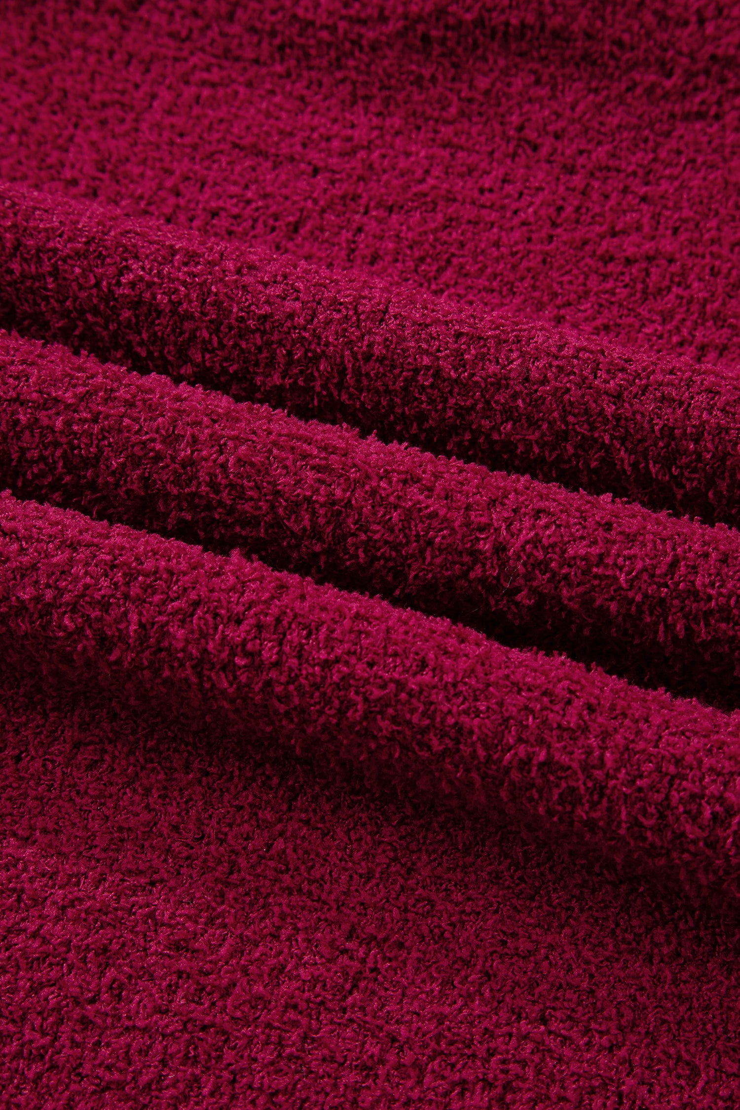 Burgundy Popcorn Mock Neck Solid Sweater-Sweaters & Cardigans/Sweaters-[Adult]-[Female]-2022 Online Blue Zone Planet