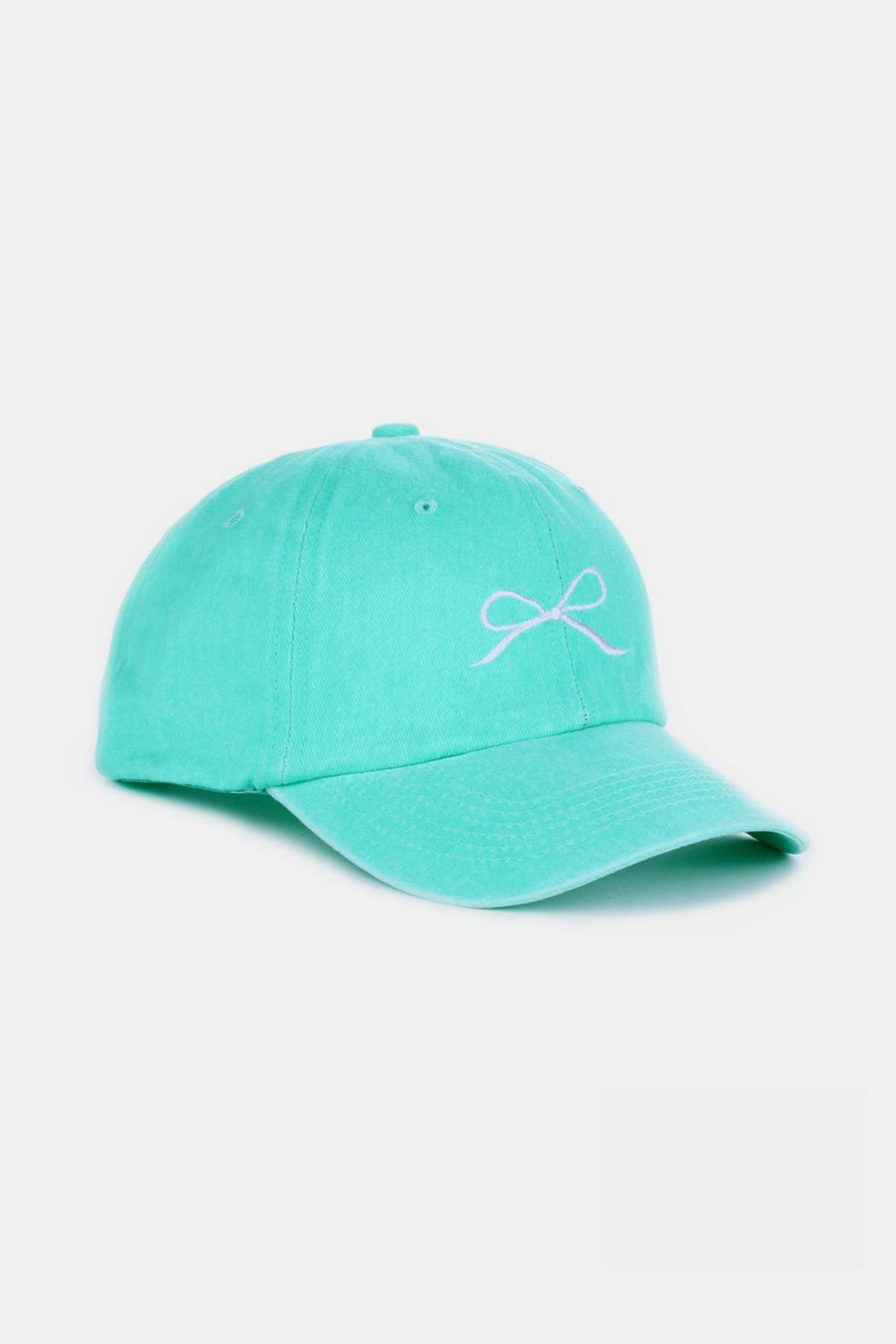 Zenana Bow Embroidered Washed Cotton Caps-BASEBALL HATS-[Adult]-[Female]-2022 Online Blue Zone Planet