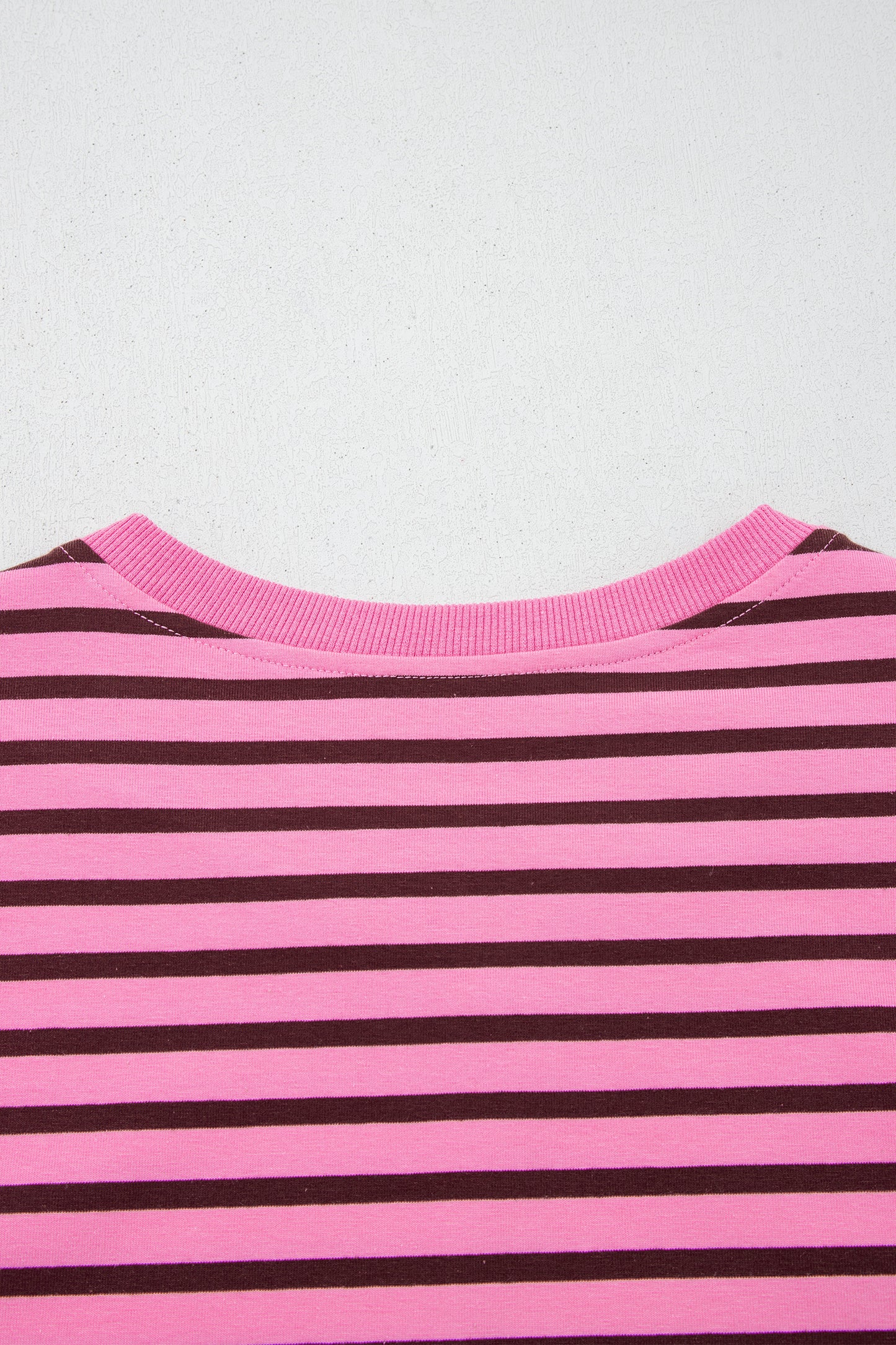 Pink Stripe V Neck Long Sleeve Drop Shoulder Blouse-Tops/Long Sleeve Tops-[Adult]-[Female]-2022 Online Blue Zone Planet