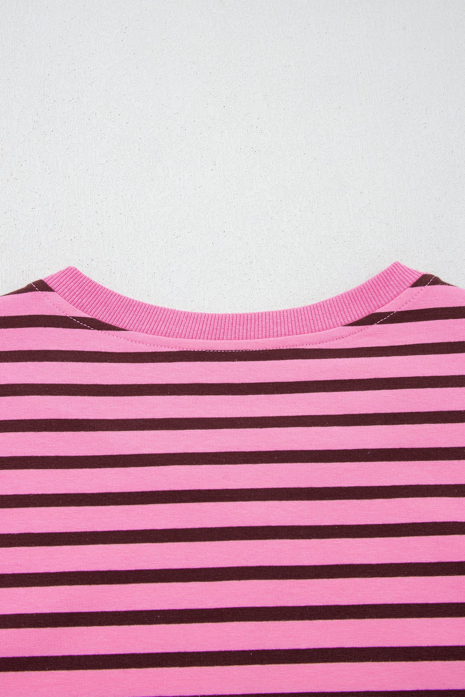 Pink Stripe V Neck Long Sleeve Drop Shoulder Blouse-Tops/Long Sleeve Tops-[Adult]-[Female]-2022 Online Blue Zone Planet