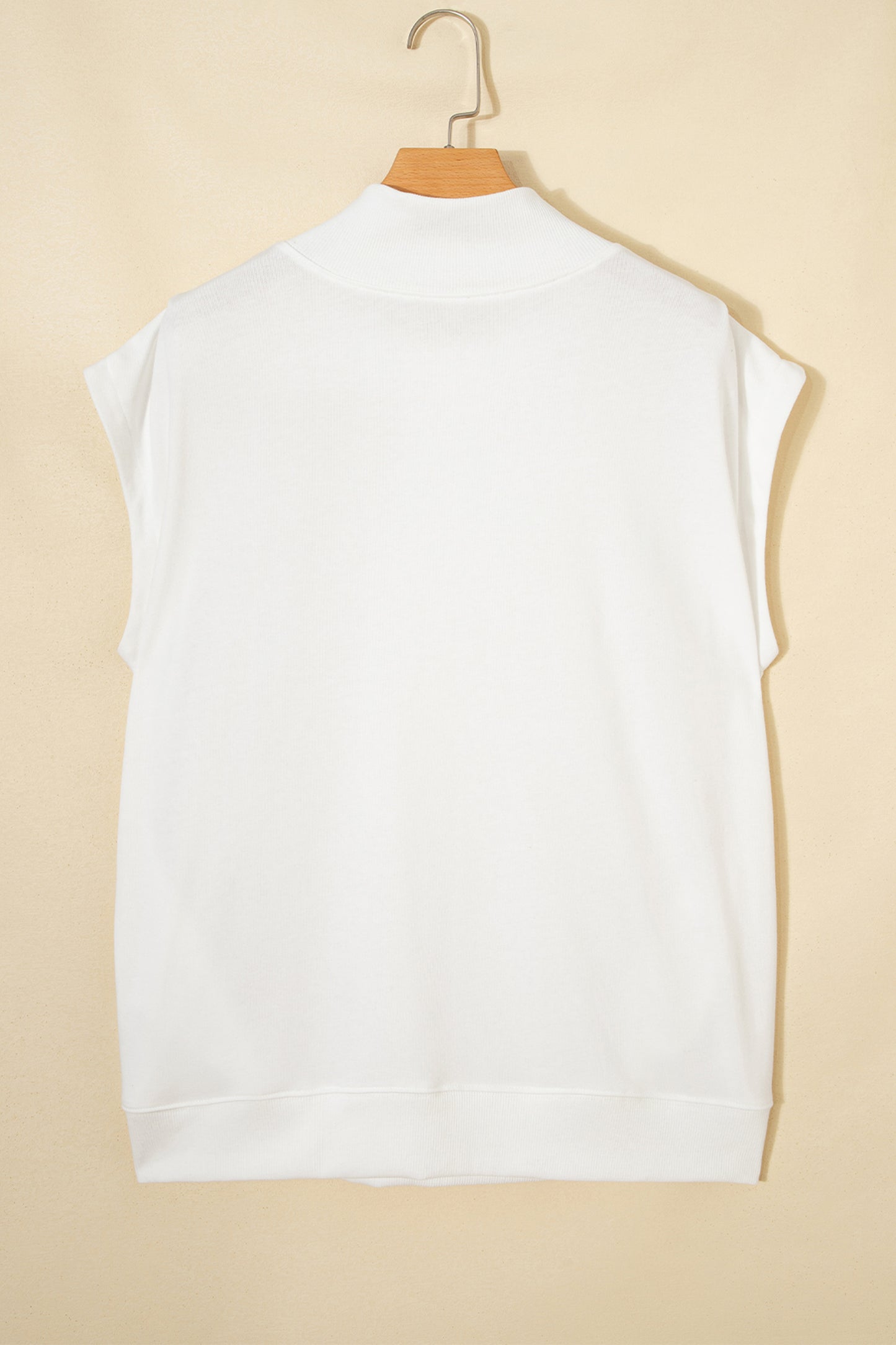 Black Solid Color High Neck Cap Sleeve Loose Top-Tops/Tops & Tees-[Adult]-[Female]-2022 Online Blue Zone Planet
