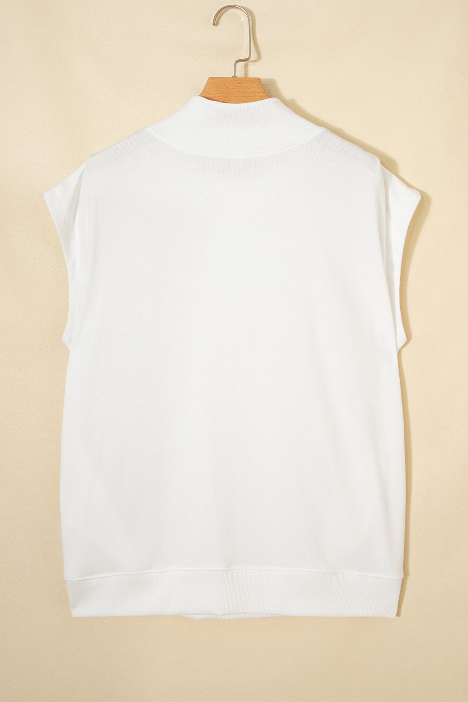 Black Solid Color High Neck Cap Sleeve Loose Top-Tops/Tops & Tees-[Adult]-[Female]-2022 Online Blue Zone Planet