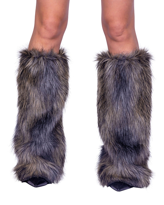 Blue Zone Planet | Pair of Faux Fur Wolf Leg Warmers for Halloween-TOPS / DRESSES-[Adult]-[Female]-Grey-O/S-2022 Online Blue Zone Planet