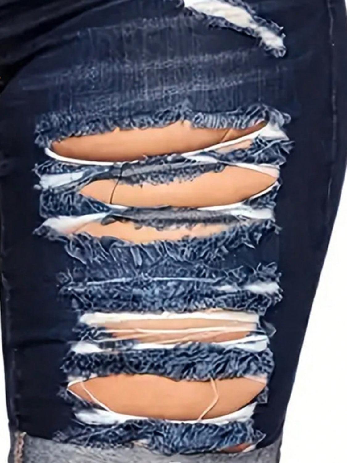 Distressed Denim Shorts with Pockets-BOTTOMS SIZES SMALL MEDIUM LARGE-[Adult]-[Female]-2022 Online Blue Zone Planet