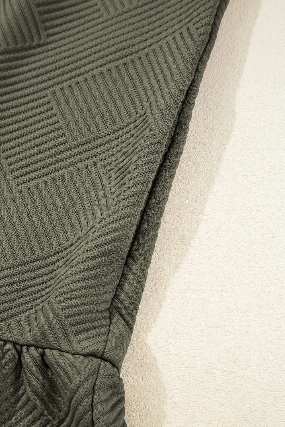 Jungle Green Quarter Zip Collar Bracelet Sleeve Textured Mini Dress-TOPS / DRESSES-[Adult]-[Female]-2022 Online Blue Zone Planet