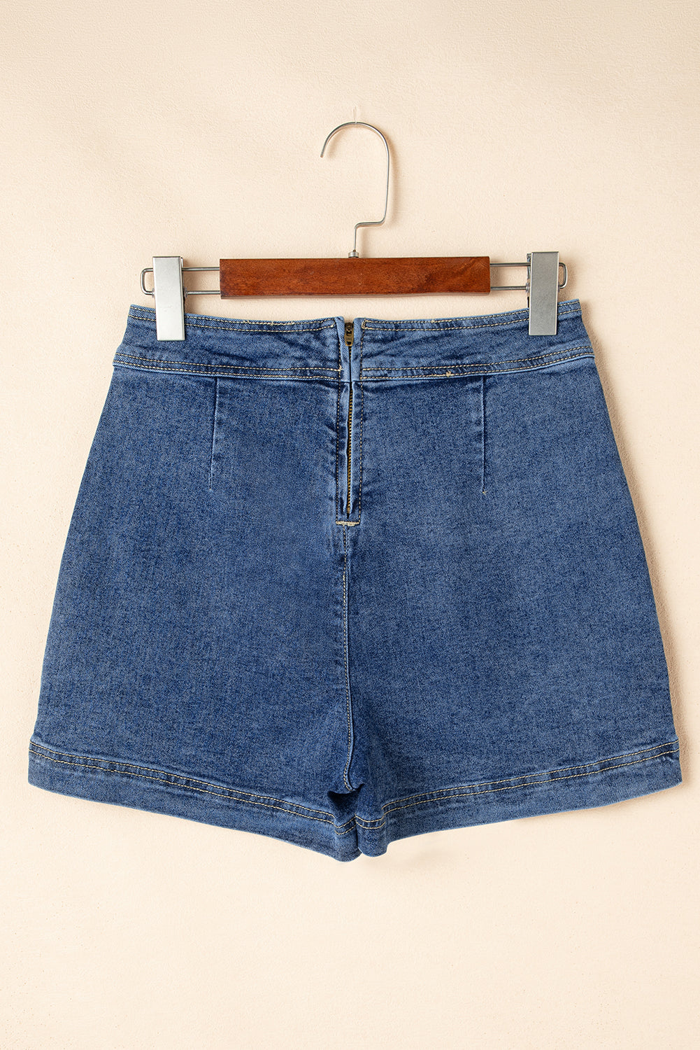 Ashleigh Blue Faux Wrapped Mini Denim Skort-Bottoms/Denim Shorts-[Adult]-[Female]-2022 Online Blue Zone Planet
