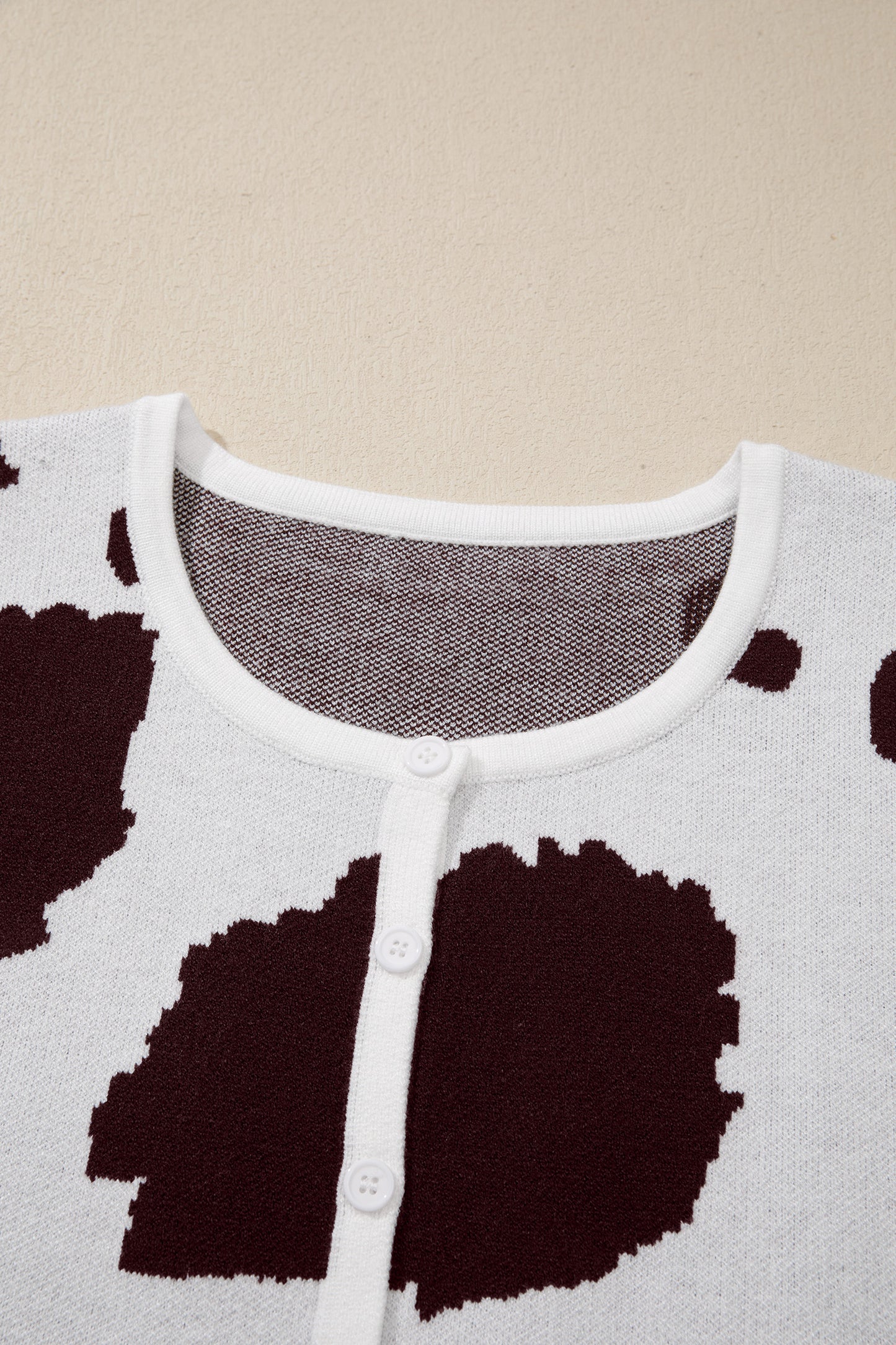 White Western Cow Spots Button Down Sweater Vest-TOPS / DRESSES-[Adult]-[Female]-2022 Online Blue Zone Planet