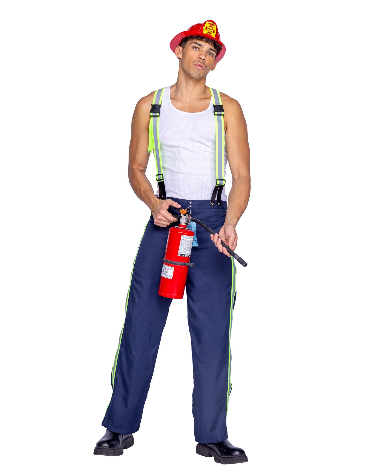 2 Piece Fireman Hunk Costume-TOPS / DRESSES-[Adult]-[Female]-Blue/Red/Multi-Small-2022 Online Blue Zone Planet