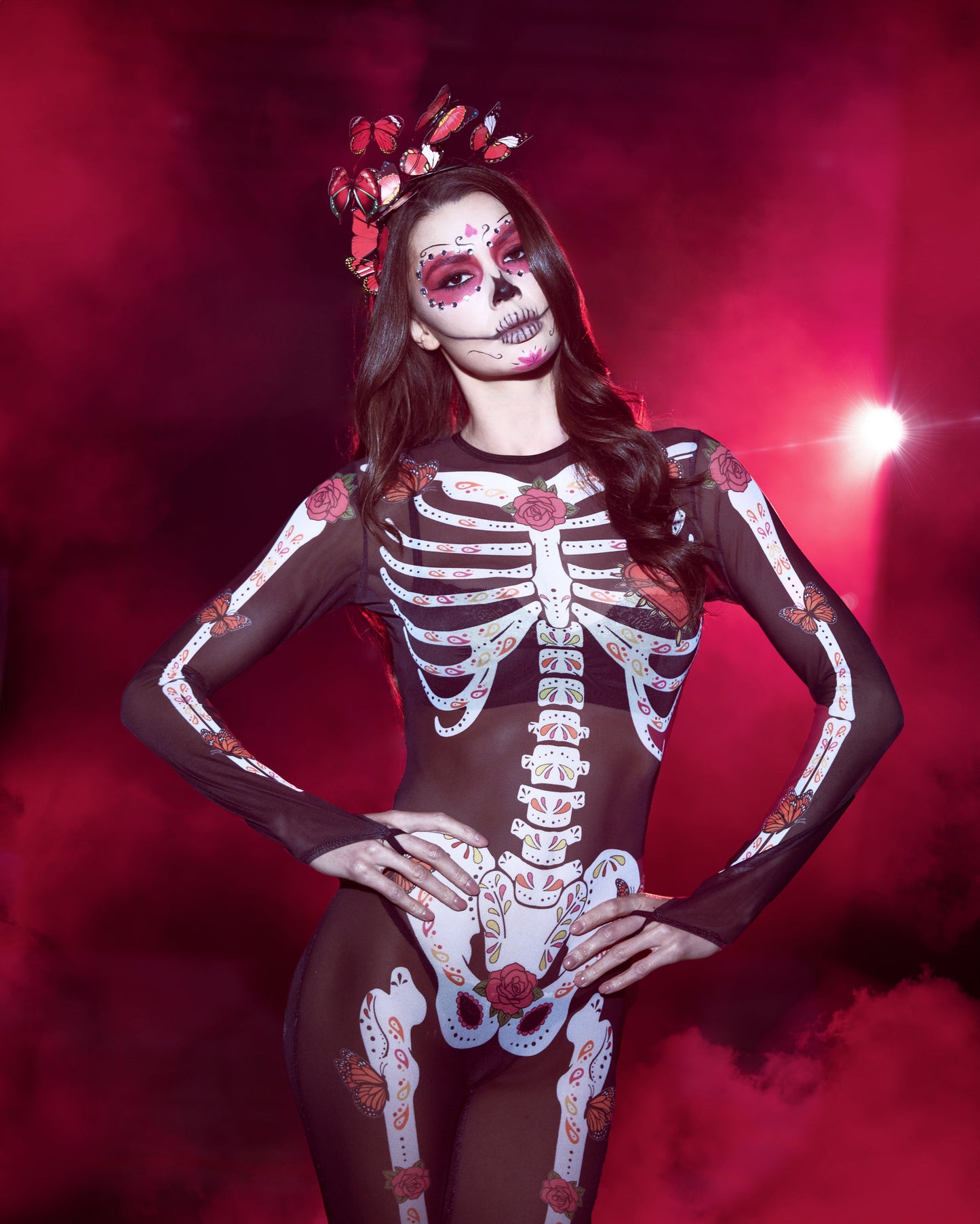 2 Piece Sugar Skeleton Costume-TOPS / DRESSES-[Adult]-[Female]-2022 Online Blue Zone Planet