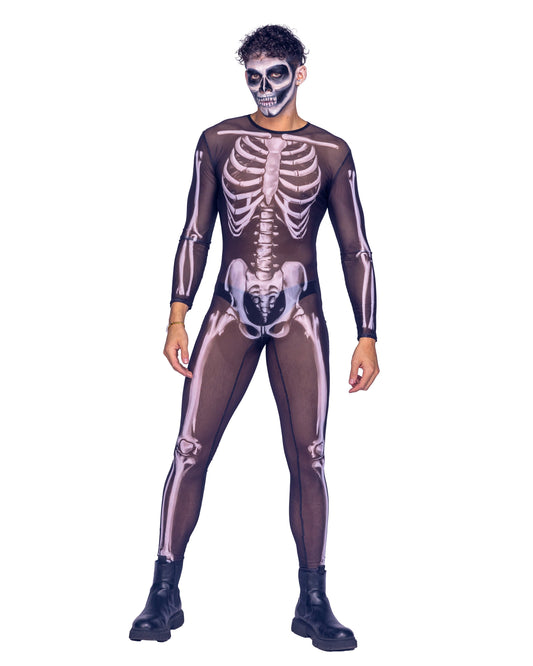 1 Piece Sexy Skeleton Costume-TOPS / DRESSES-[Adult]-[Female]-Black/White-Small-2022 Online Blue Zone Planet