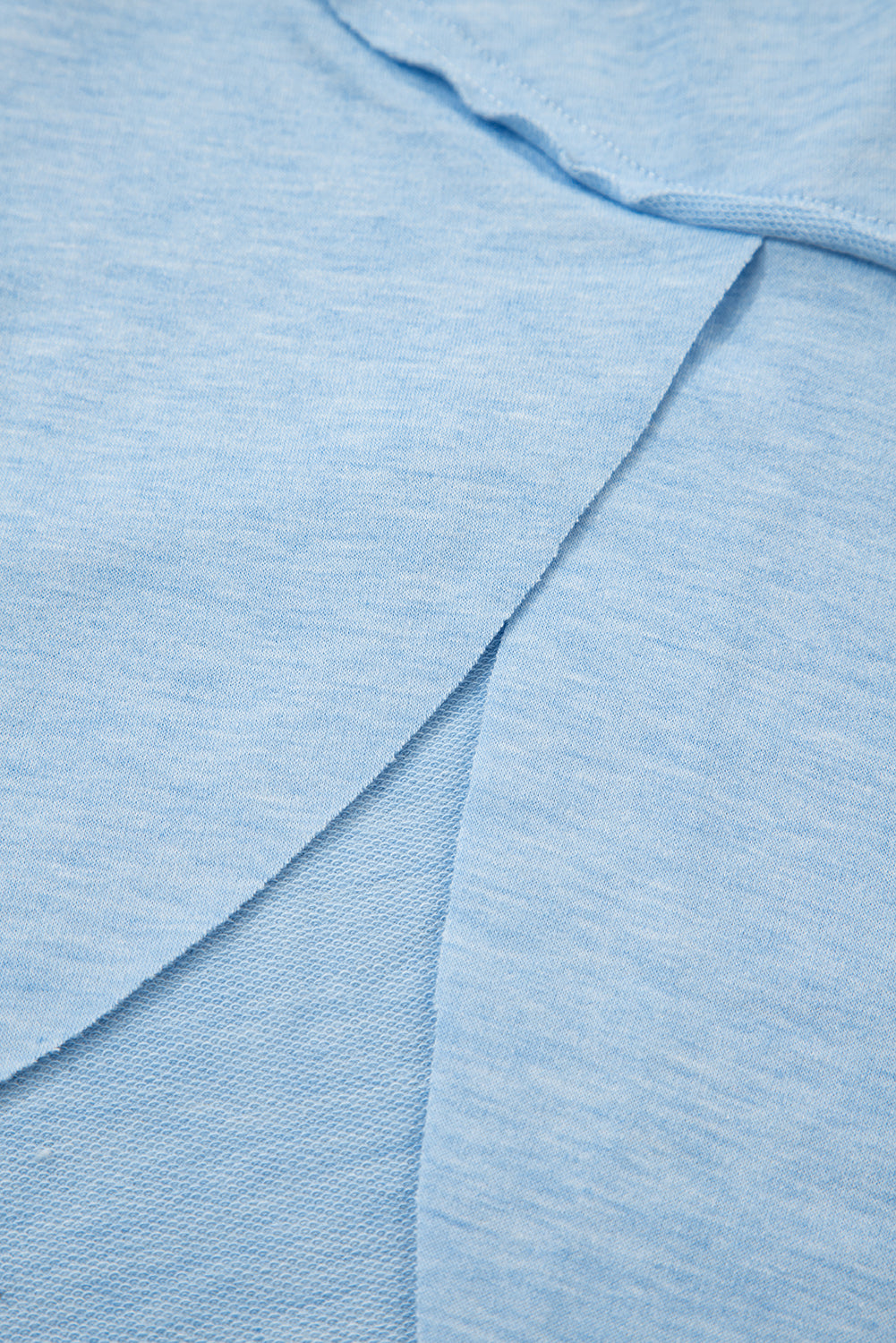 Myosotis Notched Neck Terry Raw Hem Long Sleeve Top-Tops/Long Sleeve Tops-[Adult]-[Female]-2022 Online Blue Zone Planet