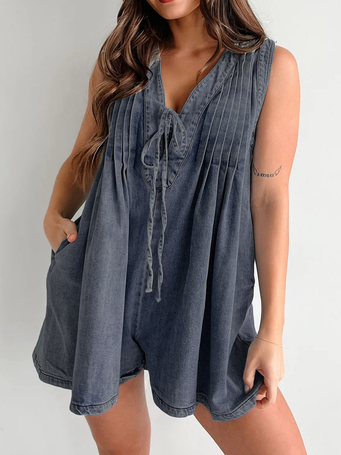 Tied Romper with Pockets-TOPS / DRESSES-[Adult]-[Female]-2022 Online Blue Zone Planet