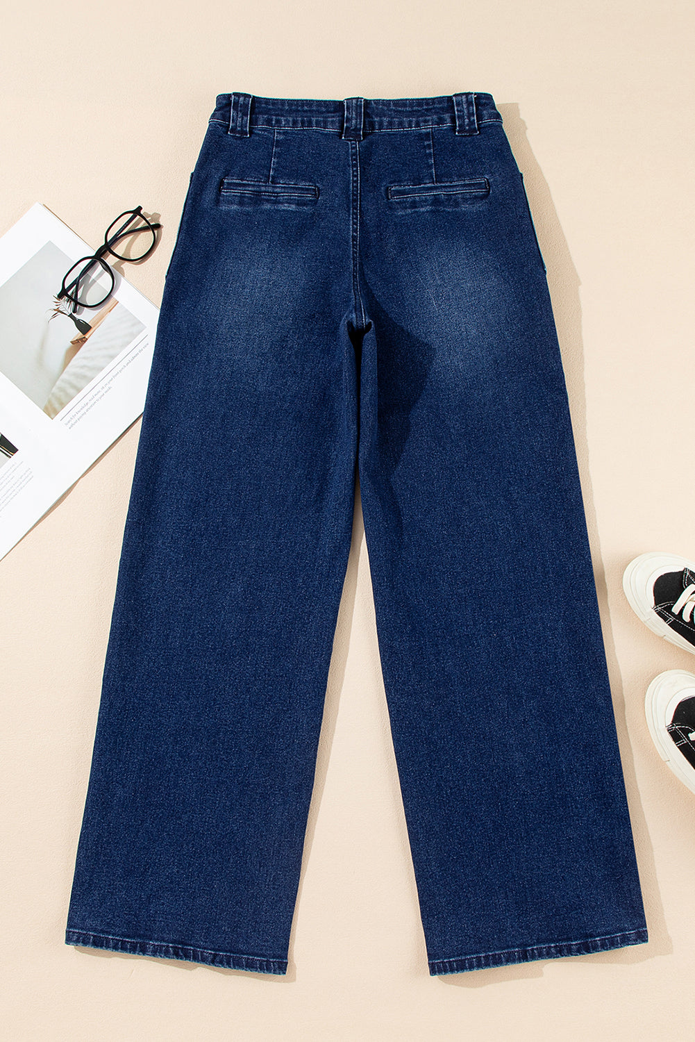 Dirty blue Daily Fashion Straight Leg Mid-rise Shift Jeans-Bottoms/Jeans-[Adult]-[Female]-2022 Online Blue Zone Planet