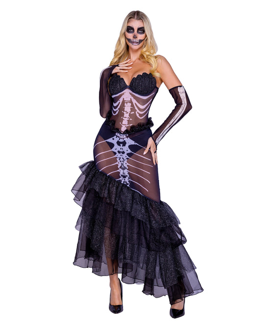 3 Piece Dark Mermaid Costume-TOPS / DRESSES-[Adult]-[Female]-Black/White-Small-2022 Online Blue Zone Planet