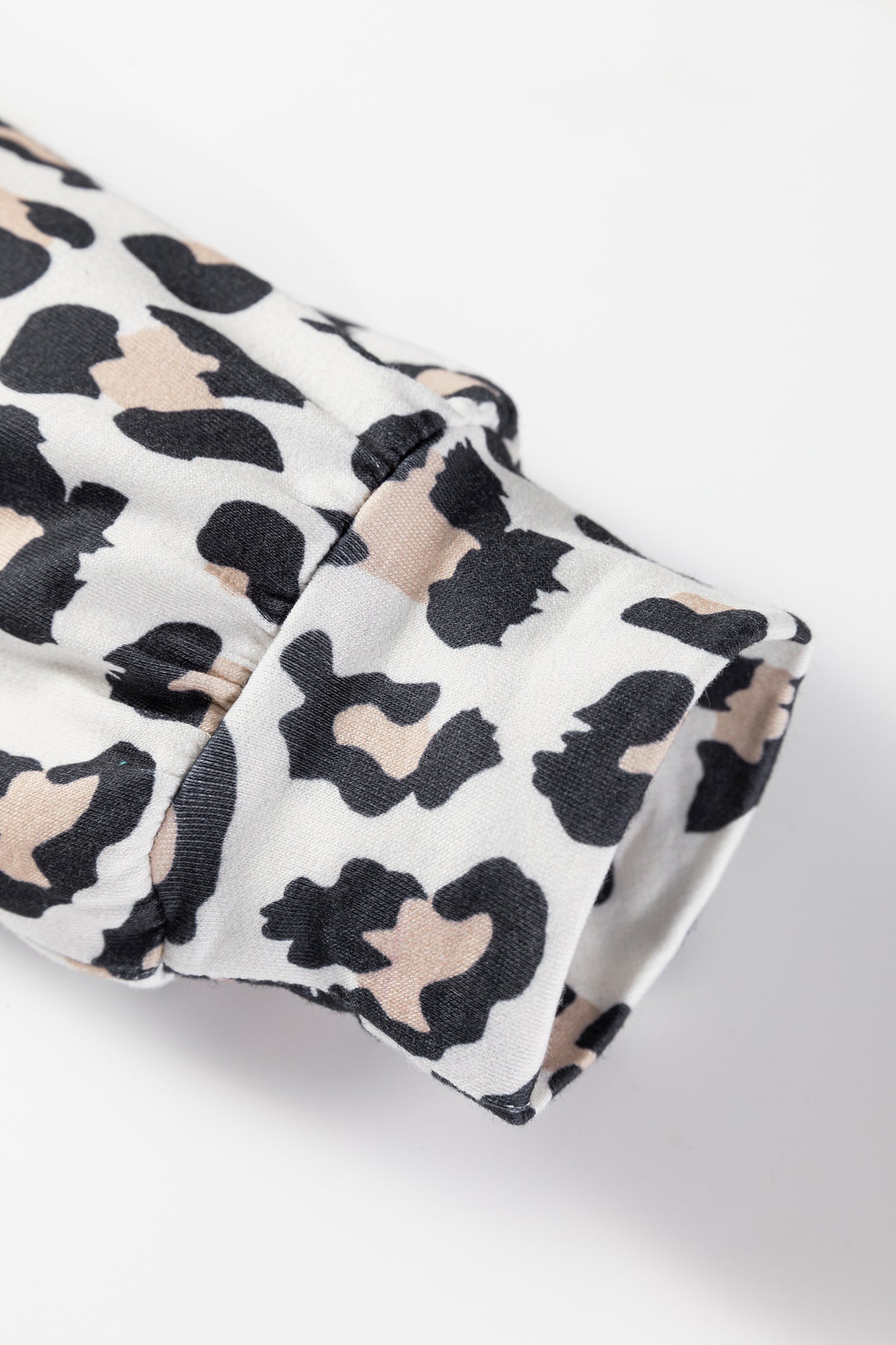 Black Color Block Leopard Patchwork Long Sleeve Casual Top-Tops/Long Sleeve Tops-[Adult]-[Female]-2022 Online Blue Zone Planet