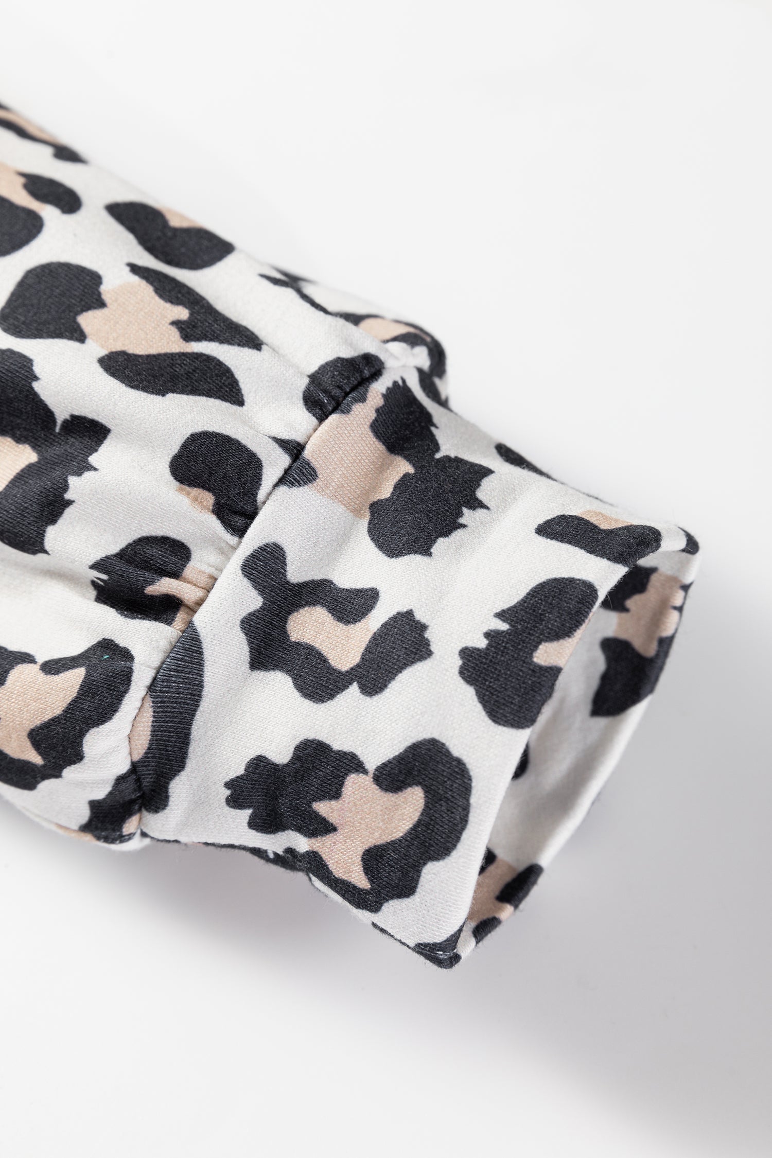 Black Color Block Leopard Patchwork Long Sleeve Casual Top-Tops/Long Sleeve Tops-[Adult]-[Female]-2022 Online Blue Zone Planet