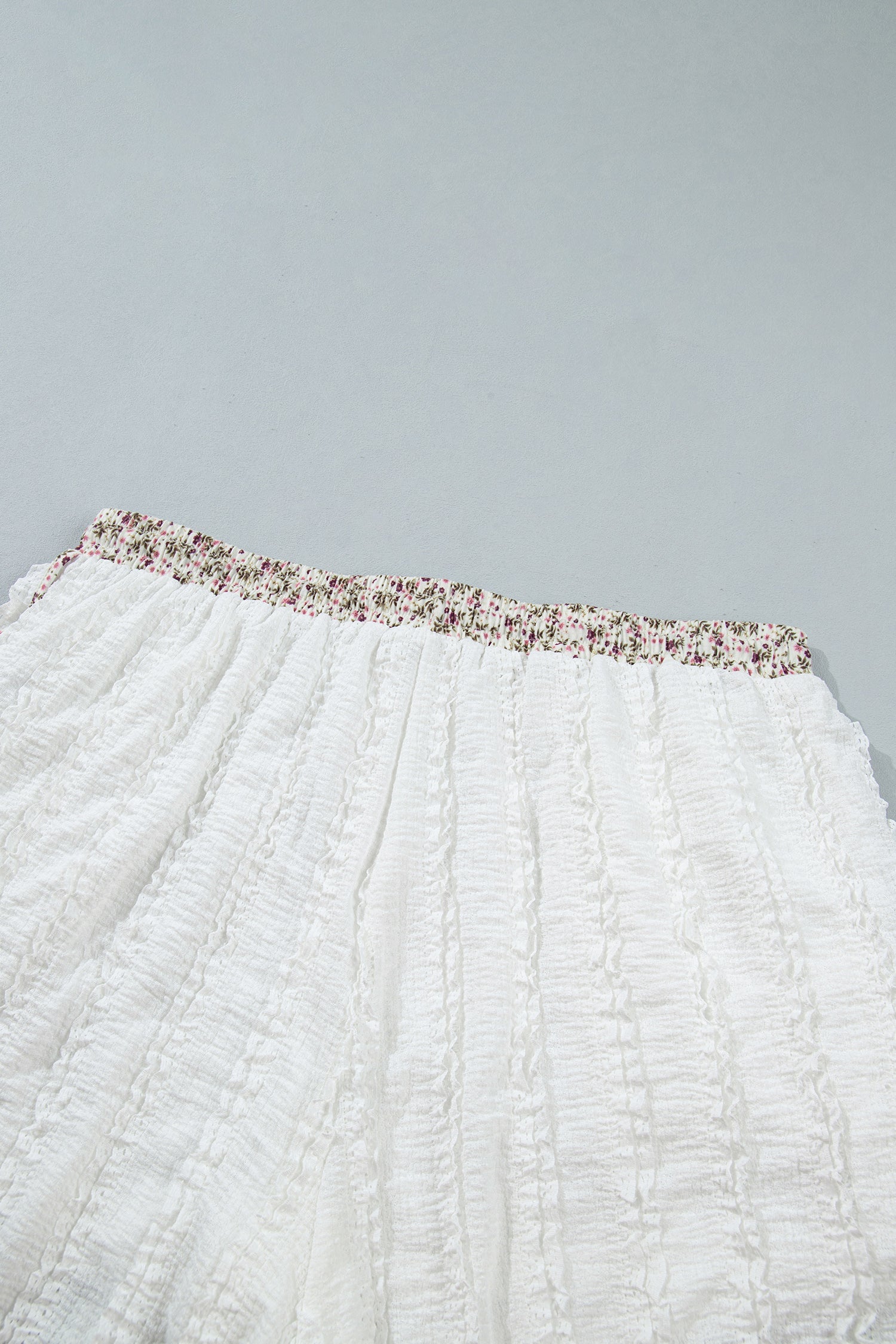 White Textured Lace Detail Floral Star Patch Drawstring Casual Shorts-Bottoms/Casual Shorts-[Adult]-[Female]-2022 Online Blue Zone Planet