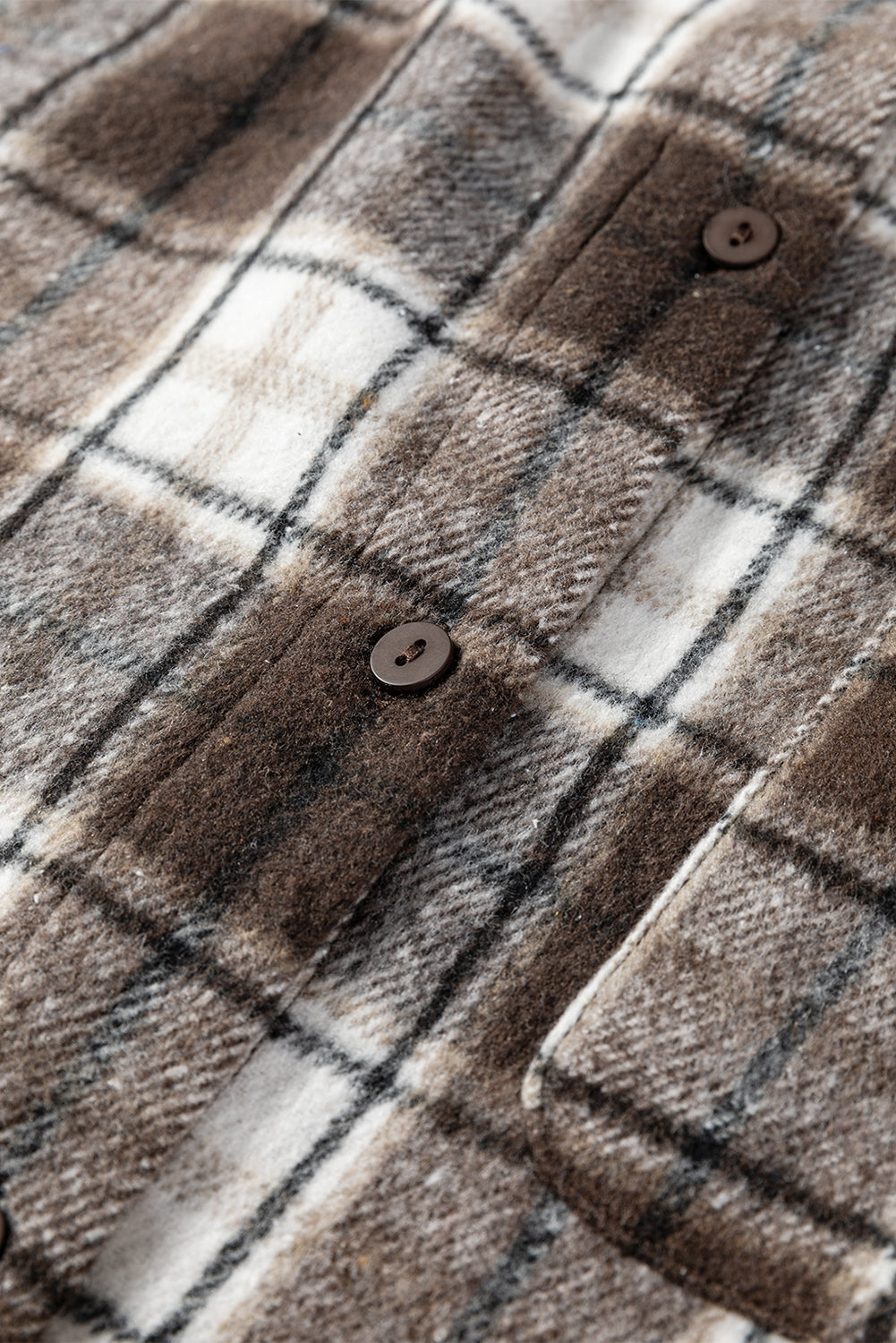 Dark Brown Flanel Plaid Single Chest Pocket Boyfriend Shacket-TOPS / DRESSES-[Adult]-[Female]-2022 Online Blue Zone Planet