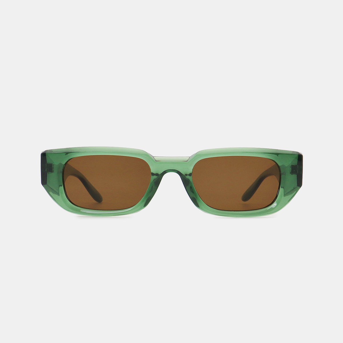 Polycarbonate Frame Rectangle Sunglasses-SUN GLASSES-[Adult]-[Female]-Green-One Size-2022 Online Blue Zone Planet