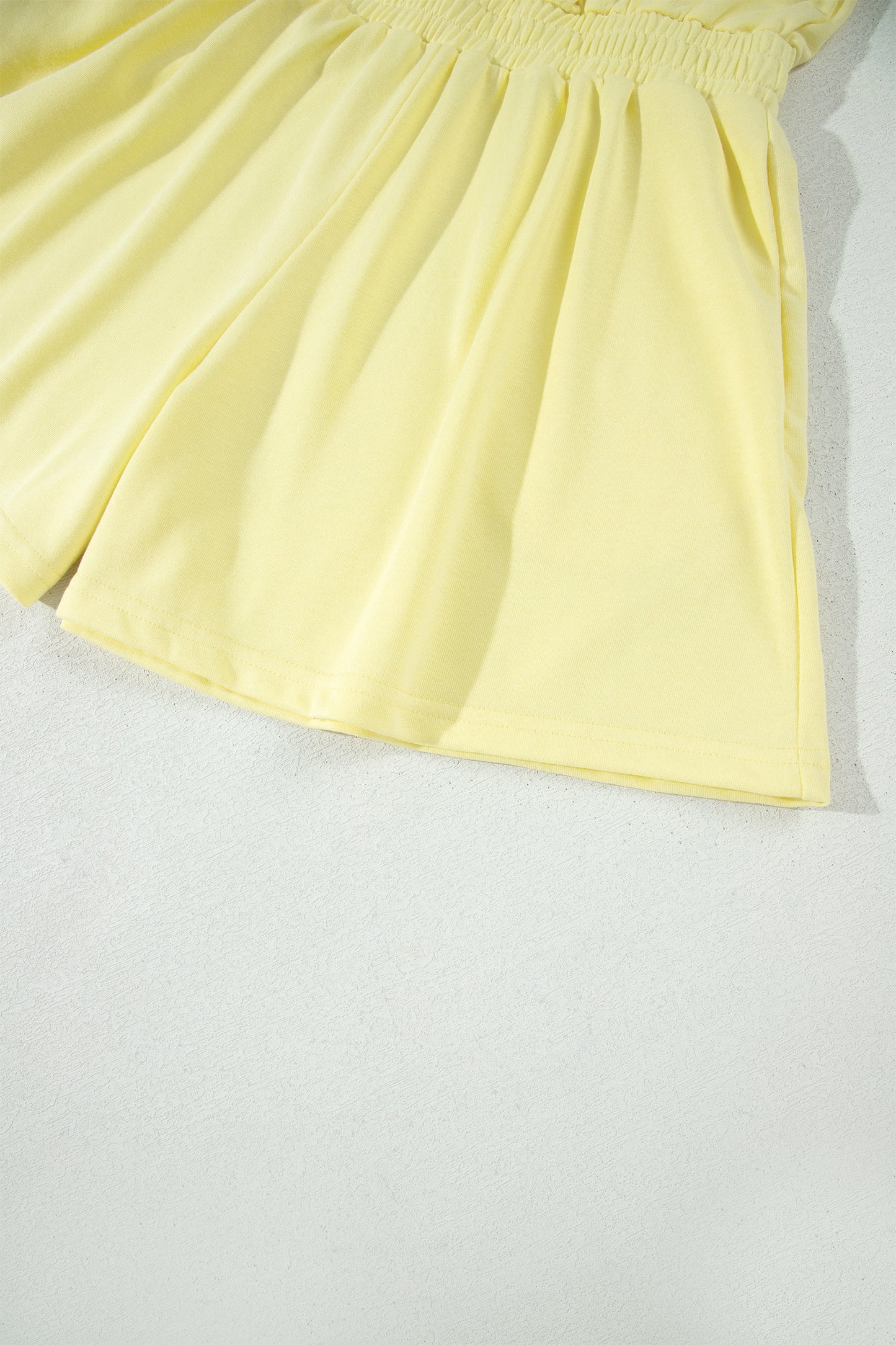 Yellow Cream Half Zip Polo Tee Elastic Waist Romper-Bottoms/Jumpsuits & Rompers-[Adult]-[Female]-2022 Online Blue Zone Planet