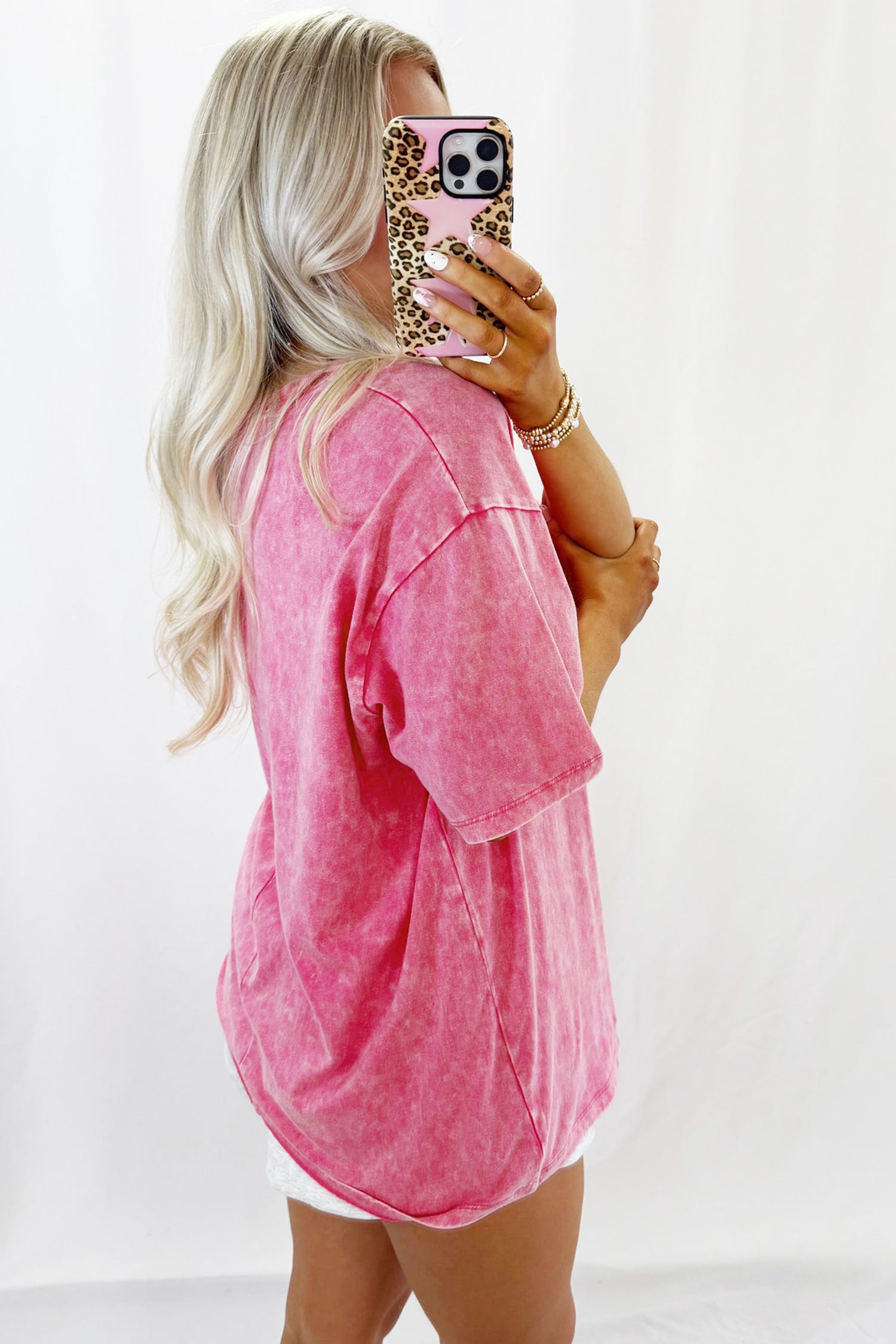 Rose Red Mineral Washed Oversized Tee-Tops/Tops & Tees-[Adult]-[Female]-2022 Online Blue Zone Planet