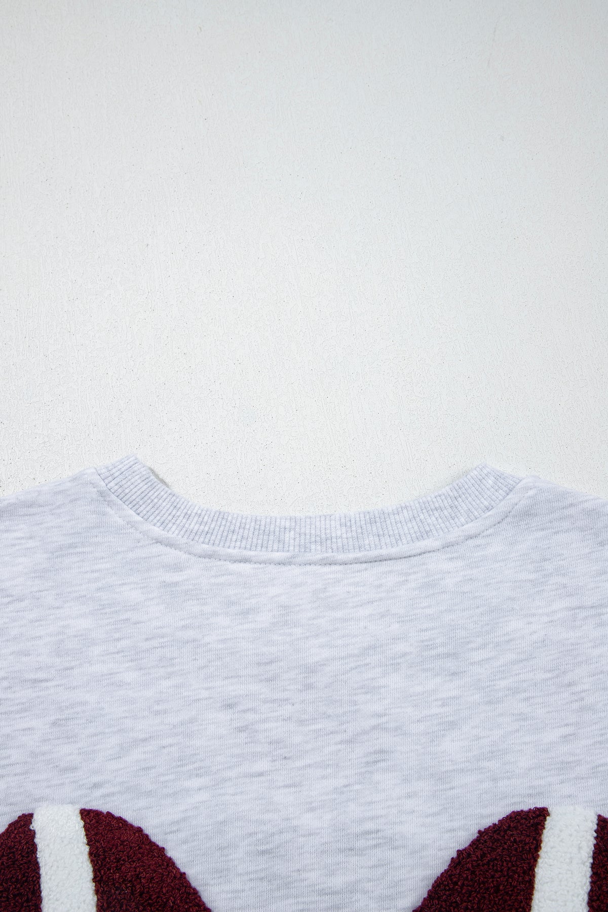 Gray Chenille Embroidered Rugby Bow Game Day Oversized Sweatshirt-Tops/Sweatshirts & Hoodies-[Adult]-[Female]-2022 Online Blue Zone Planet