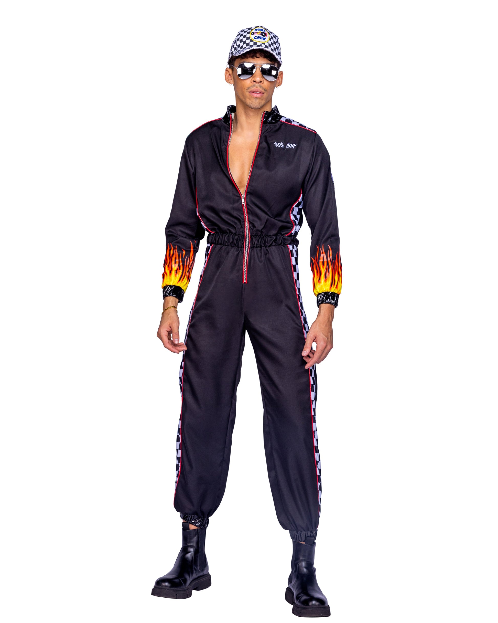 1 Piece Hunky Race Car Driver Costume-TOPS / DRESSES-[Adult]-[Female]-Black/Multi-Small-2022 Online Blue Zone Planet