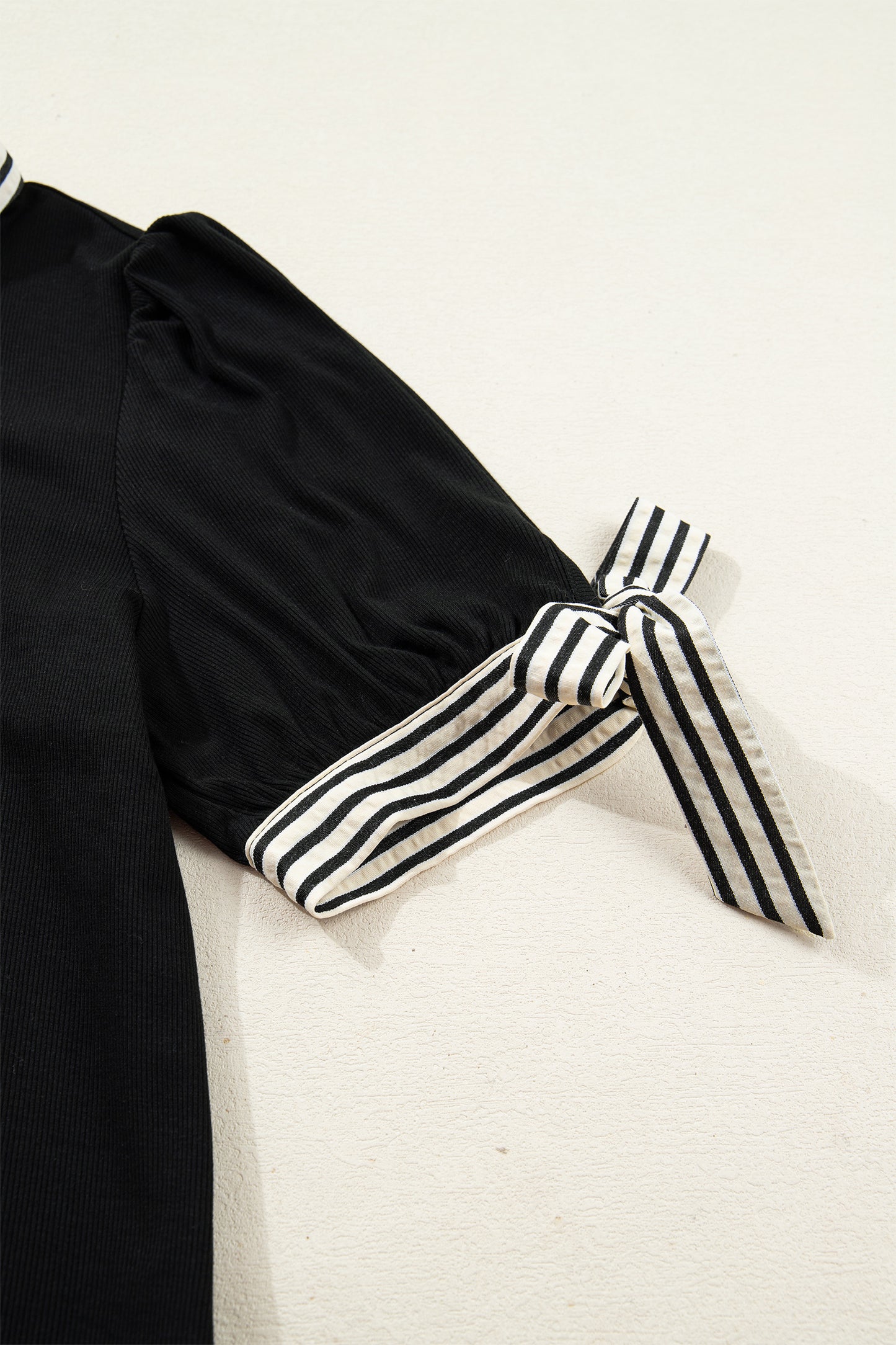 Black Stripe Detail Polo Collar Half Buttons Tied Short Sleeve Shift Mini Dress-Dresses/Mini Dresses-[Adult]-[Female]-2022 Online Blue Zone Planet