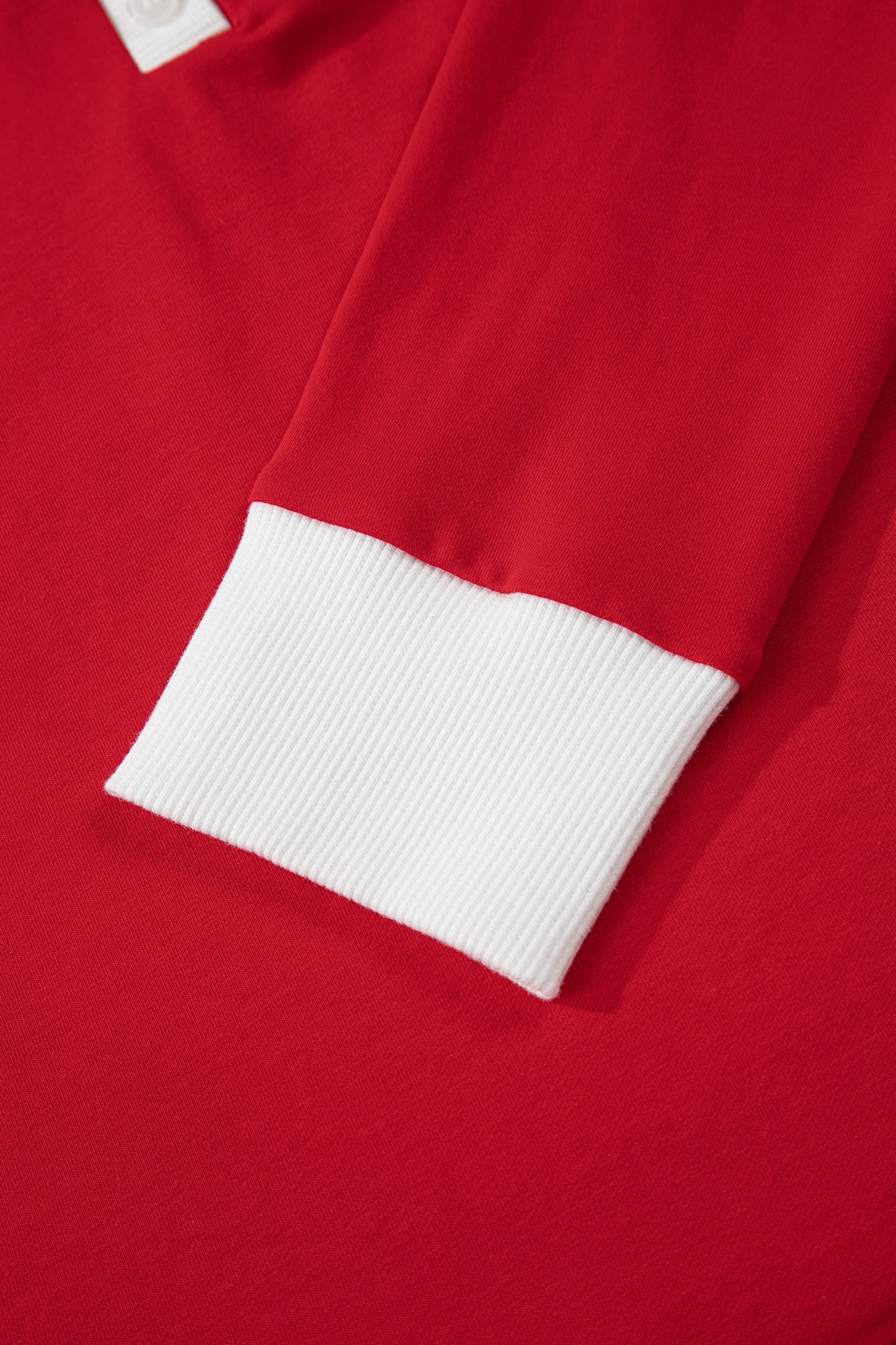 Fiery Red Contrast Trim Button V Neck Ribbon Bow Knot Waist 2pcs Lounge Pant Set-Loungewear & Sleepwear/Loungewear-[Adult]-[Female]-2022 Online Blue Zone Planet
