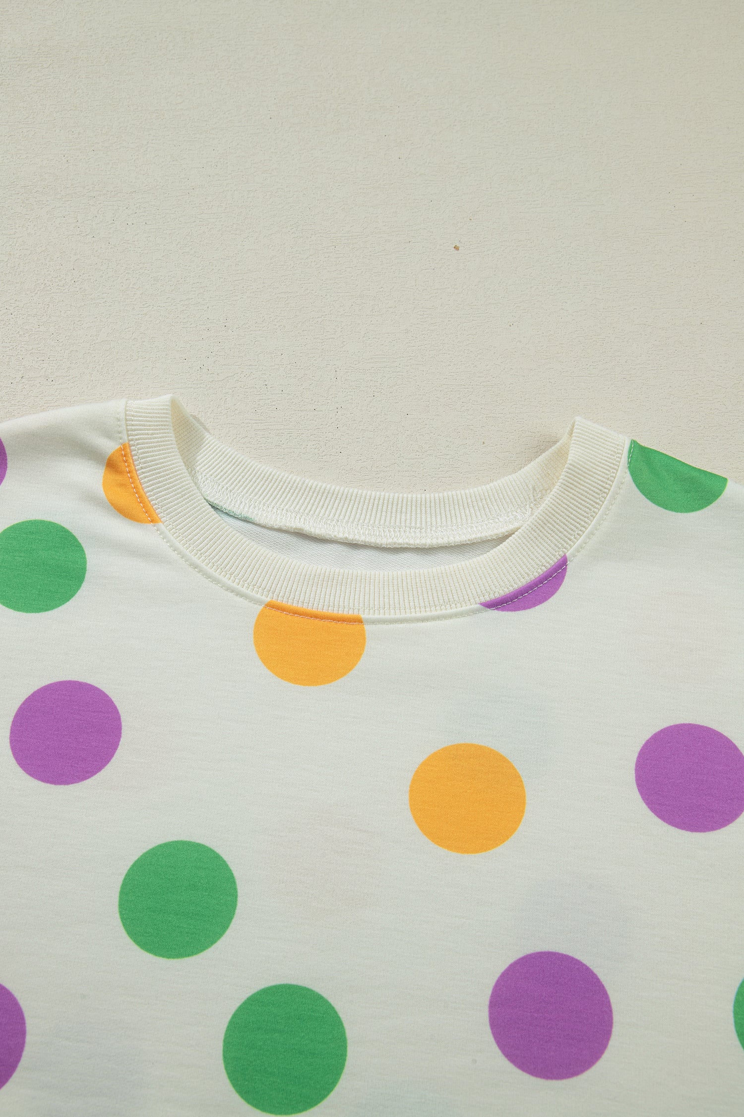 Multicolour Polka Dot Print Drop Shoulder Pullover Drawstring Shorts Set-Two Piece Sets/Short Sets-[Adult]-[Female]-2022 Online Blue Zone Planet