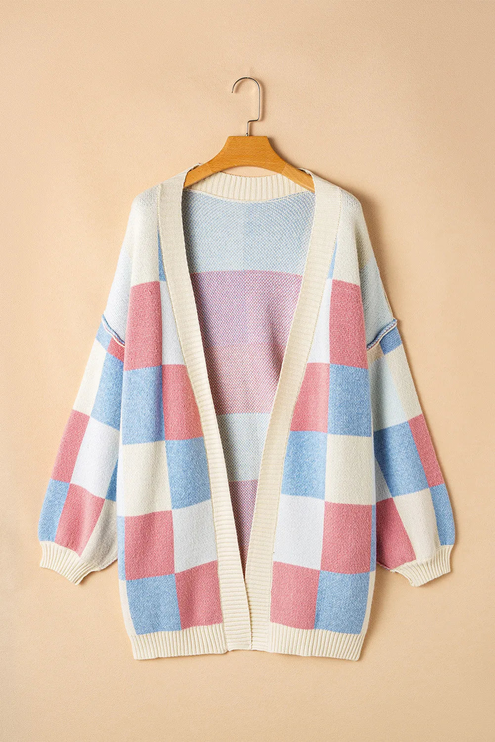 Blue Zone Planet | Color Block Open Front Long Sleeve Cardigan-TOPS / DRESSES-[Adult]-[Female]-2022 Online Blue Zone Planet