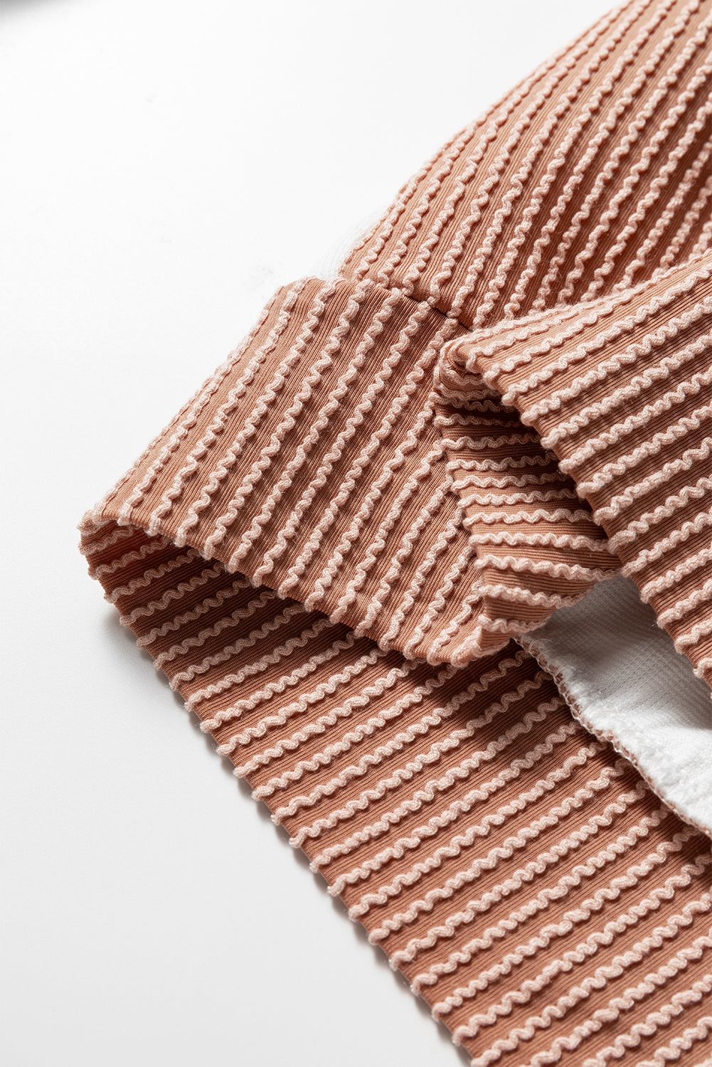 White Cable Texture Ribbed Color Block Plus Size Knit Top-Plus Size/Plus Size Tops/Plus Size Long Sleeve Tops-[Adult]-[Female]-2022 Online Blue Zone Planet