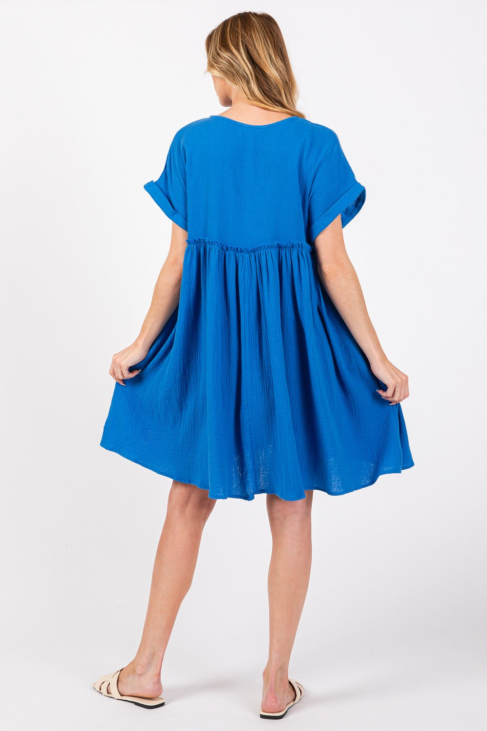 SAGE + FIG Button Up short Sleeve Dress-TOPS / DRESSES-[Adult]-[Female]-2022 Online Blue Zone Planet