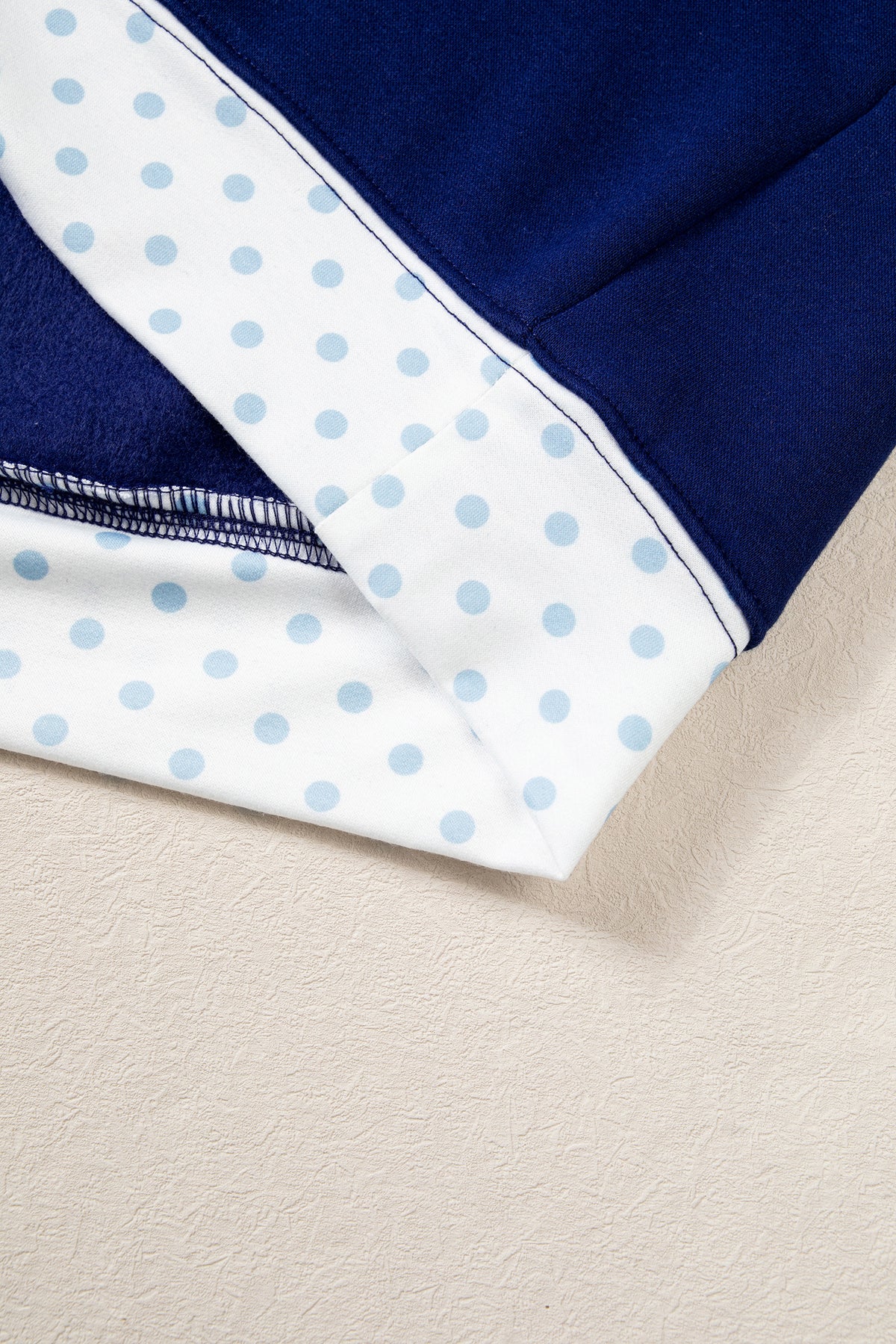 Dirty blue Polka Dot Trim High Neck GRACE Letter Graphic Baggy Sweatshirt-Tops/Sweatshirts & Hoodies-[Adult]-[Female]-2022 Online Blue Zone Planet