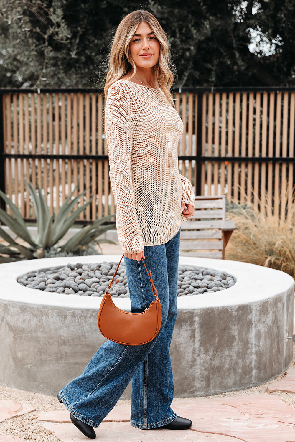 Smoke Gray Crochet Hollow-Out Jumper Top Sweater-TOPS / DRESSES-[Adult]-[Female]-2022 Online Blue Zone Planet