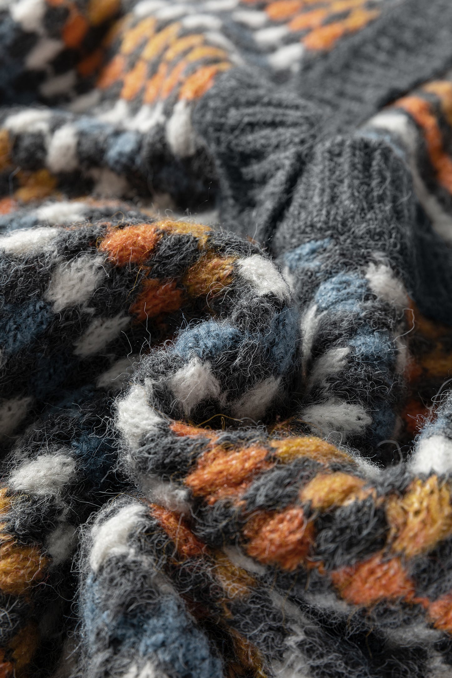 Multicolour Dotty Pattern Knit Button Front V Neck Sweater Cardigan-TOPS / DRESSES-[Adult]-[Female]-2022 Online Blue Zone Planet