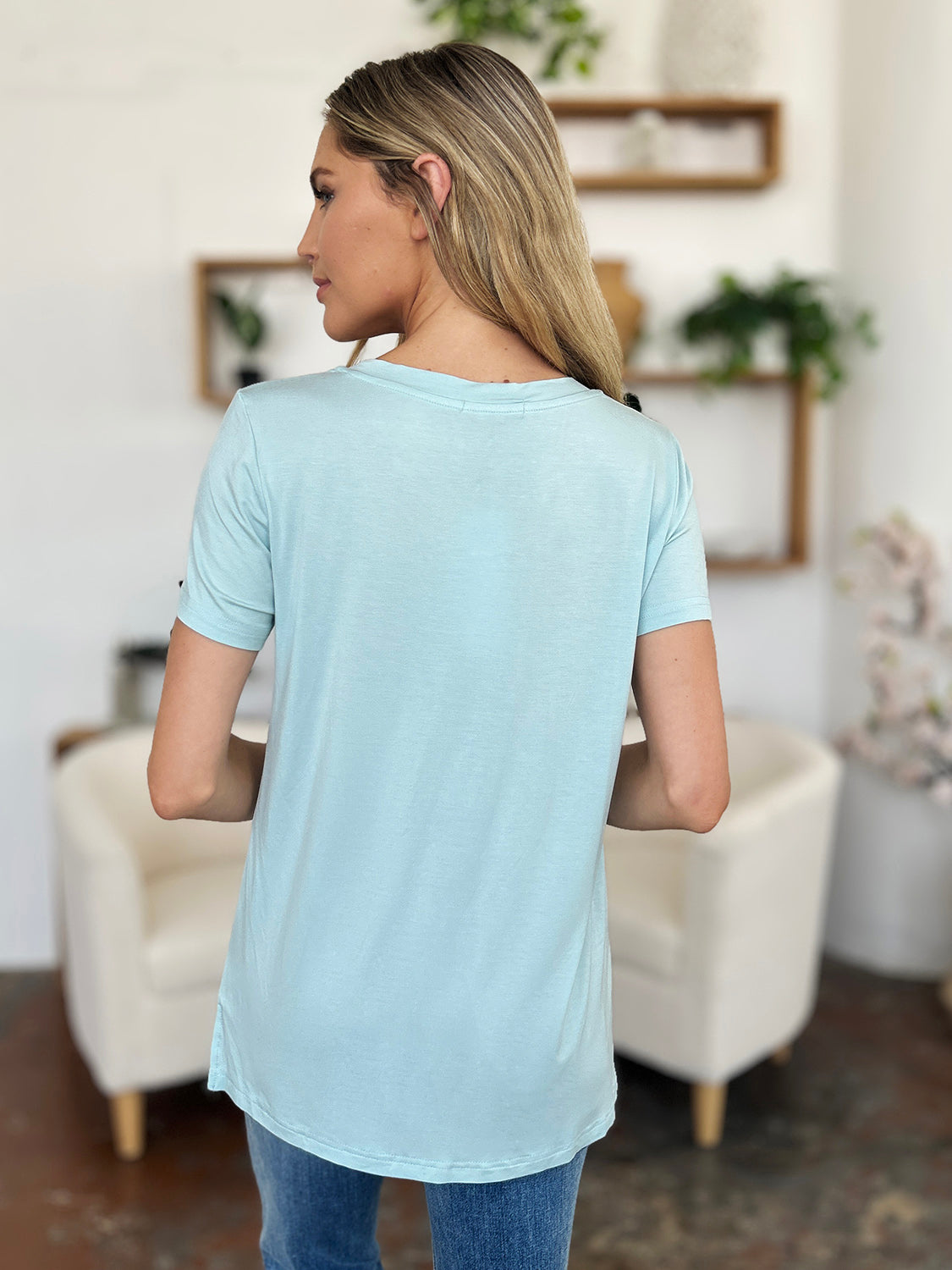 Basic Bae Bamboo Full Size Round Neck Short Sleeve T-Shirt-TOPS / DRESSES-[Adult]-[Female]-2022 Online Blue Zone Planet